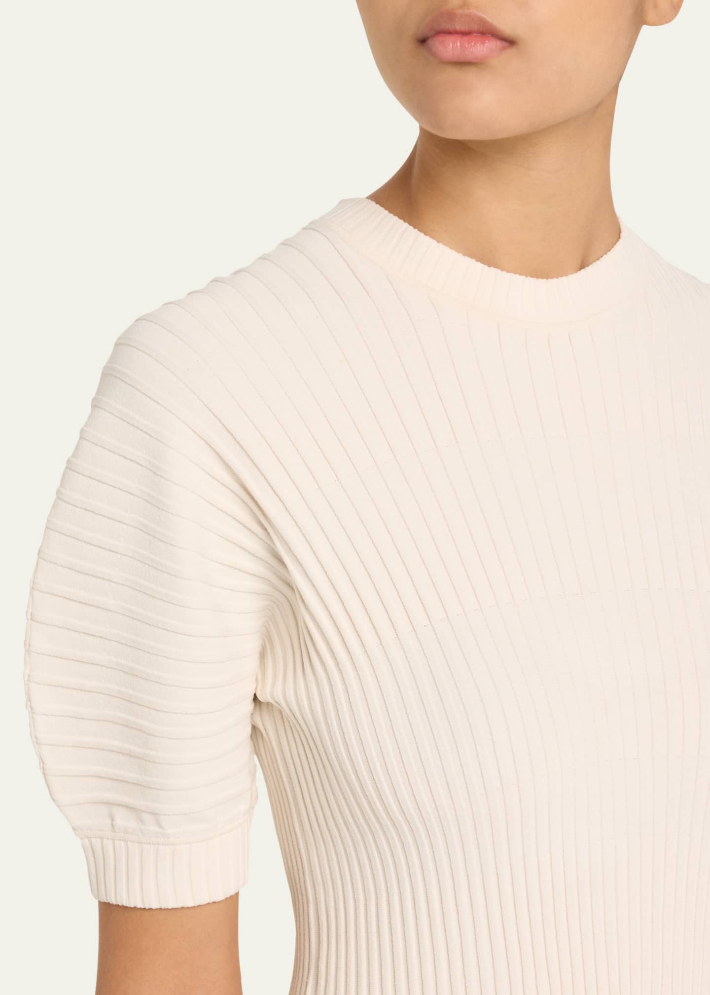 Ulla Johnson Talie Ribbed Puff-Sleeve Mini Dress Image 5 of 5