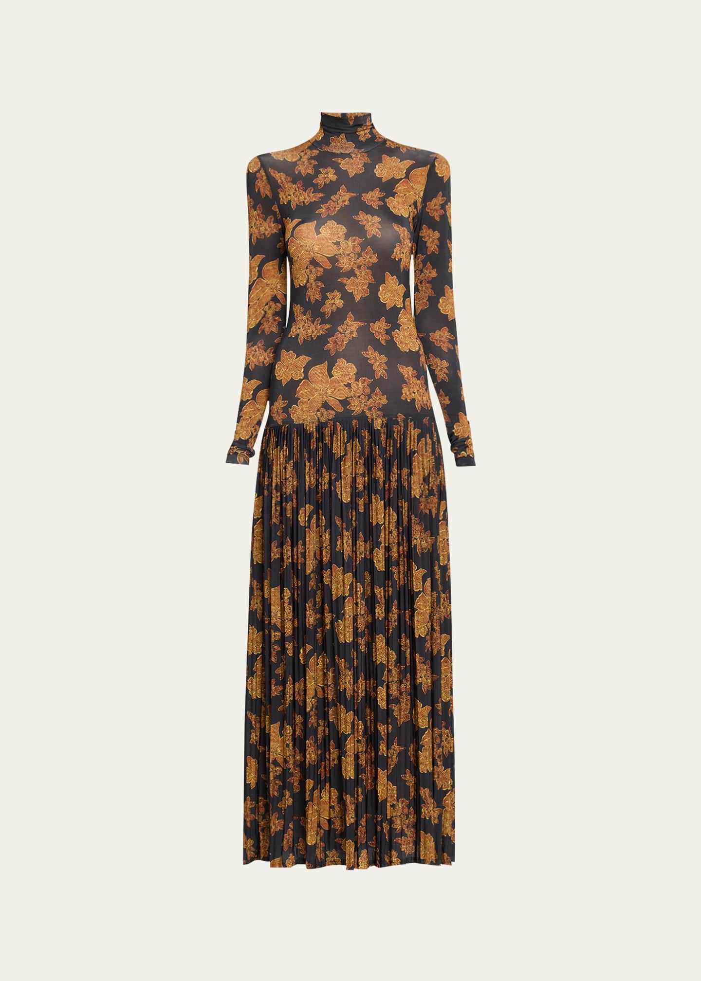 Ulla Johnson Amaya Pleated Floral-Print Maxi Dress Image 1 of 5