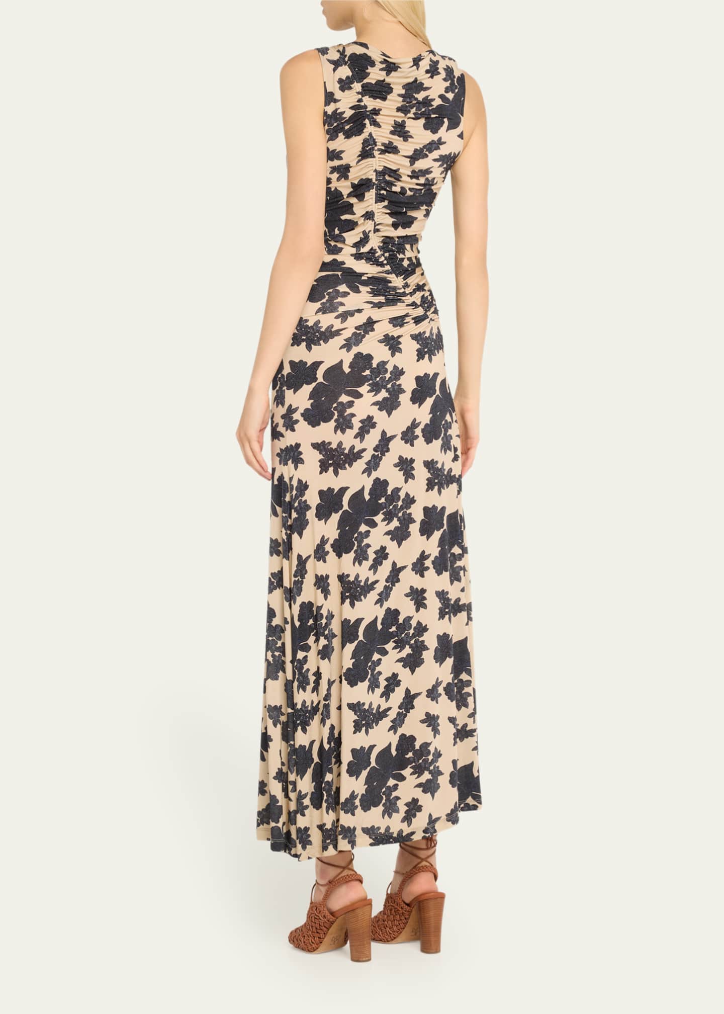 Ulla Johnson Natalia Ruched Floral-Print Maxi Dress Image 3 of 5