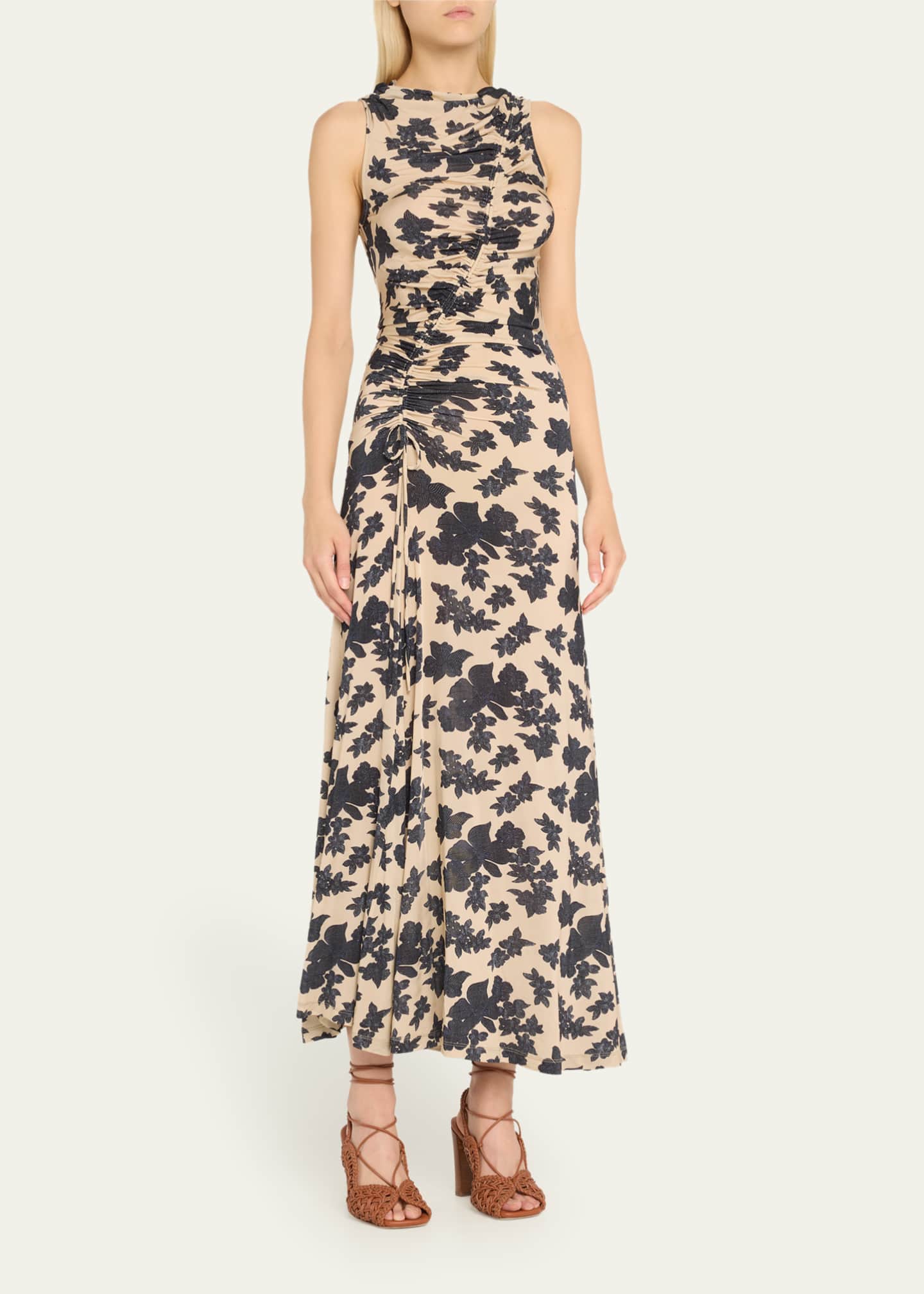 Ulla Johnson Natalia Ruched Floral-Print Maxi Dress Image 4 of 5