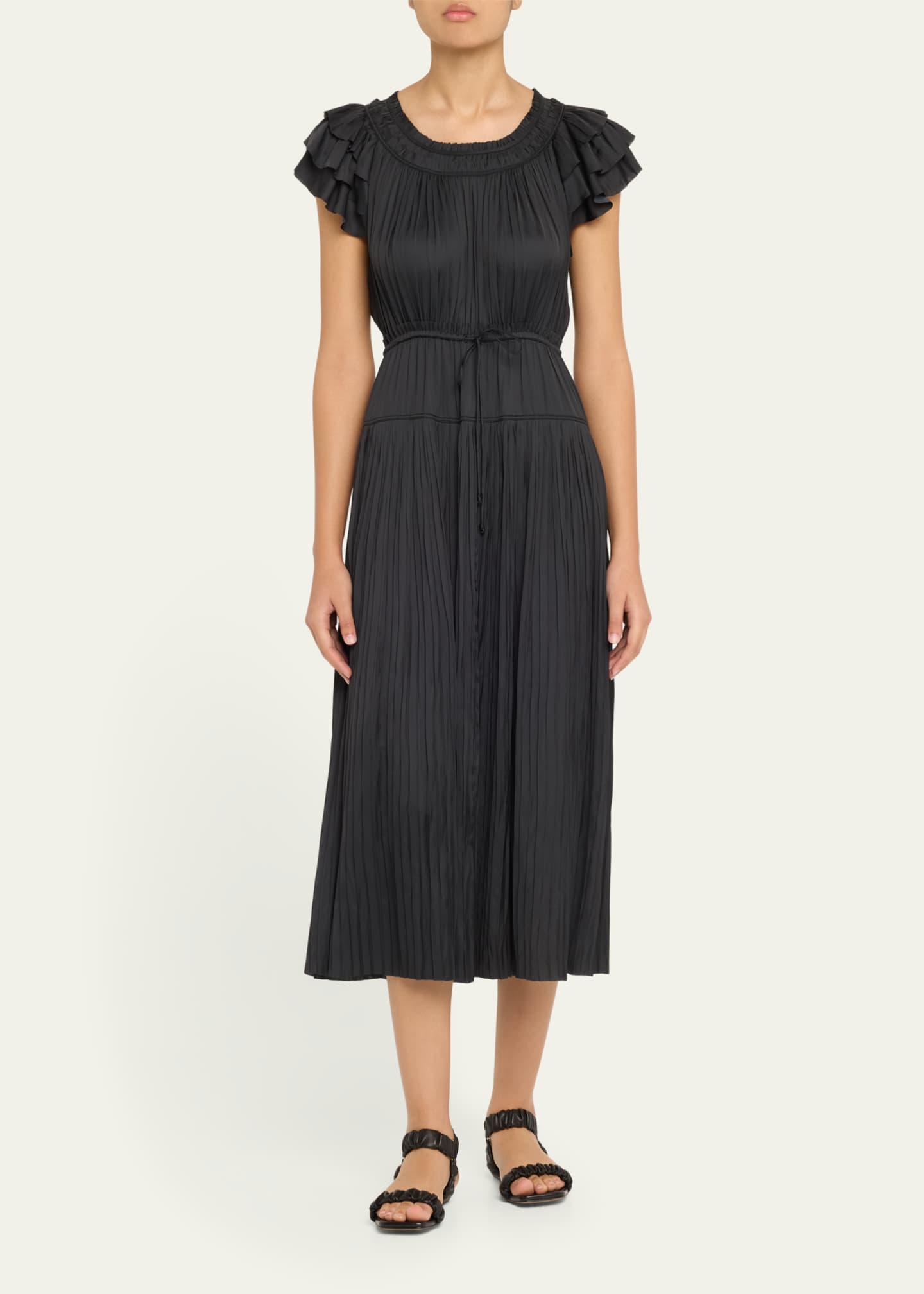 Ulla Johnson Kalesta Pleated Ruffle Mini Dress Image 2 of 5