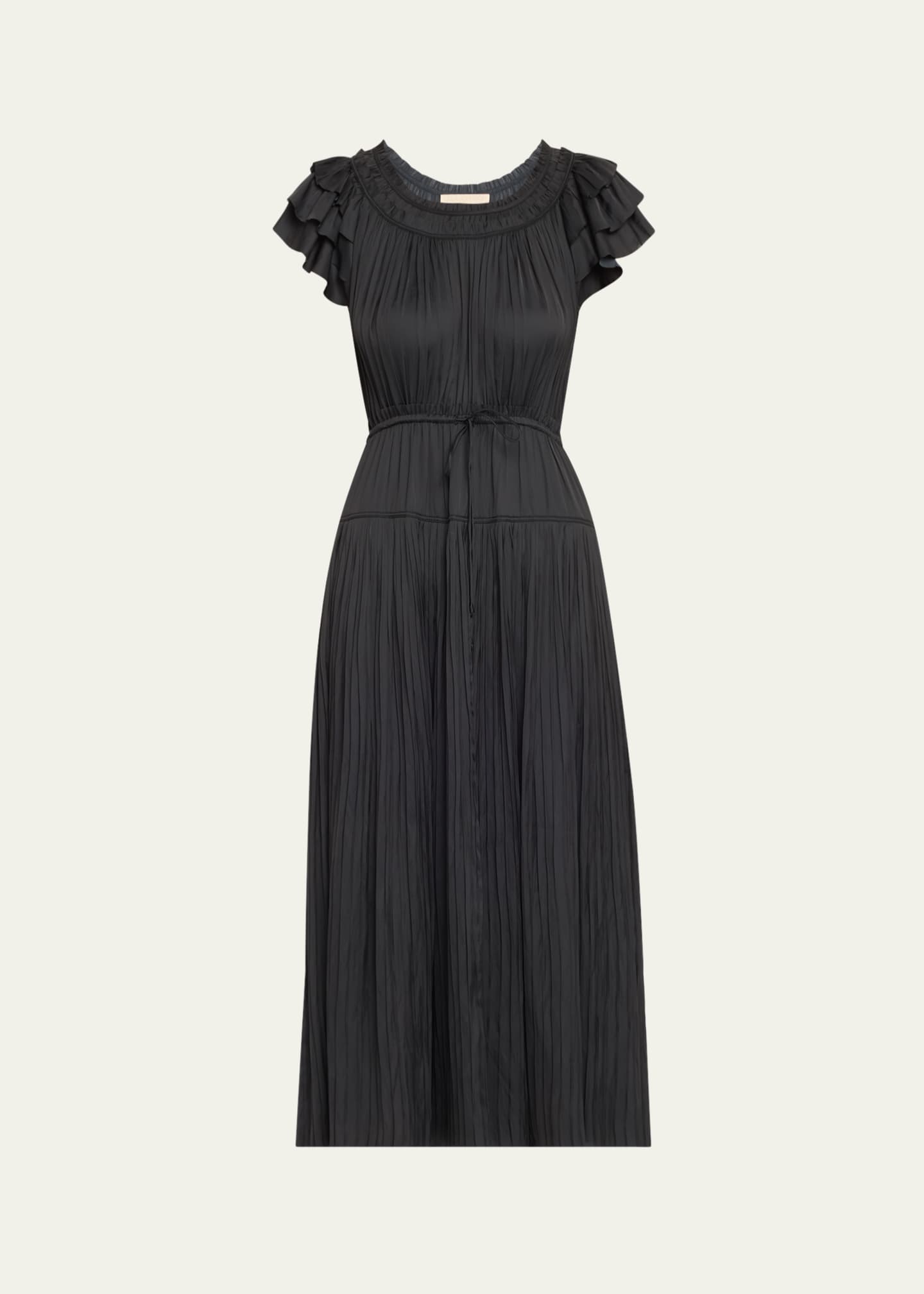 Ulla Johnson Kalesta Pleated Ruffle Mini Dress Image 1 of 5