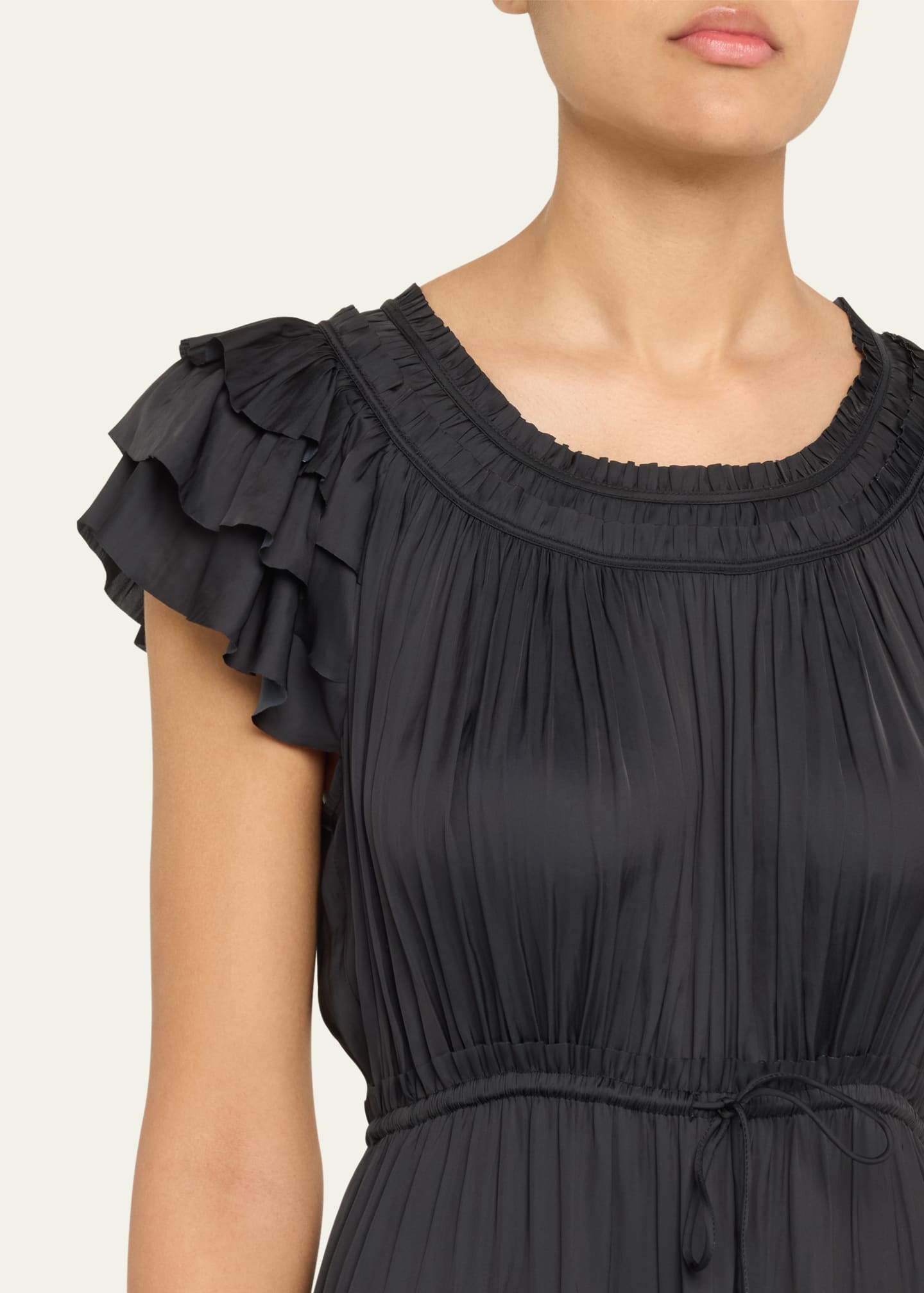 Ulla Johnson Kalesta Pleated Ruffle Mini Dress Image 5 of 5
