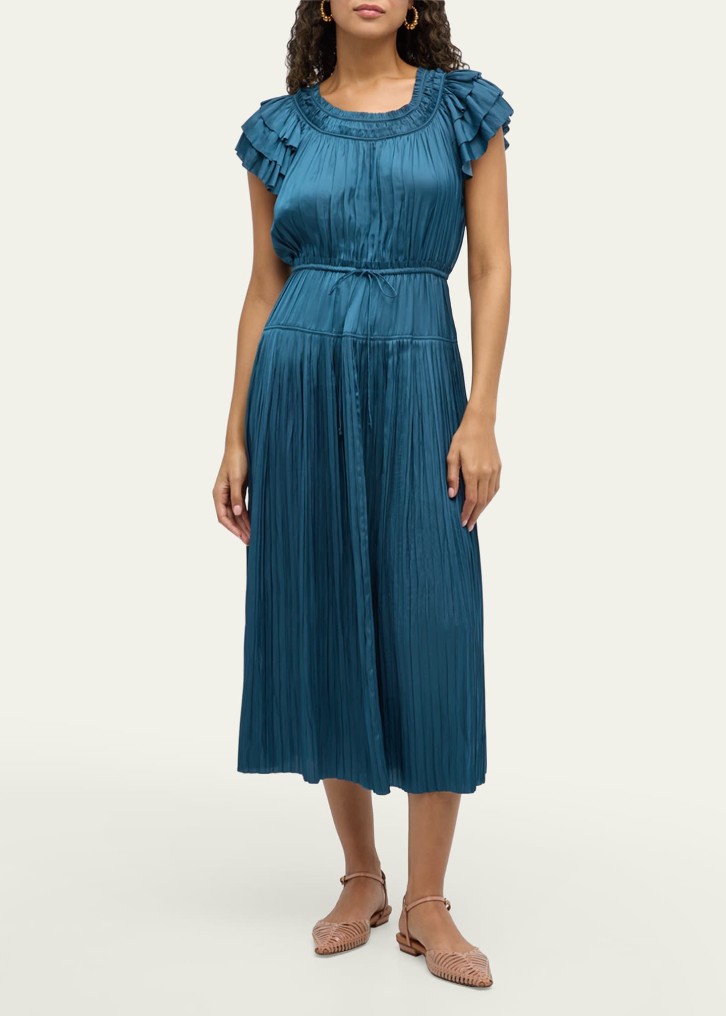 Ulla Johnson Kalesta Pleated Ruffle Mini Dress Image 2 of 5