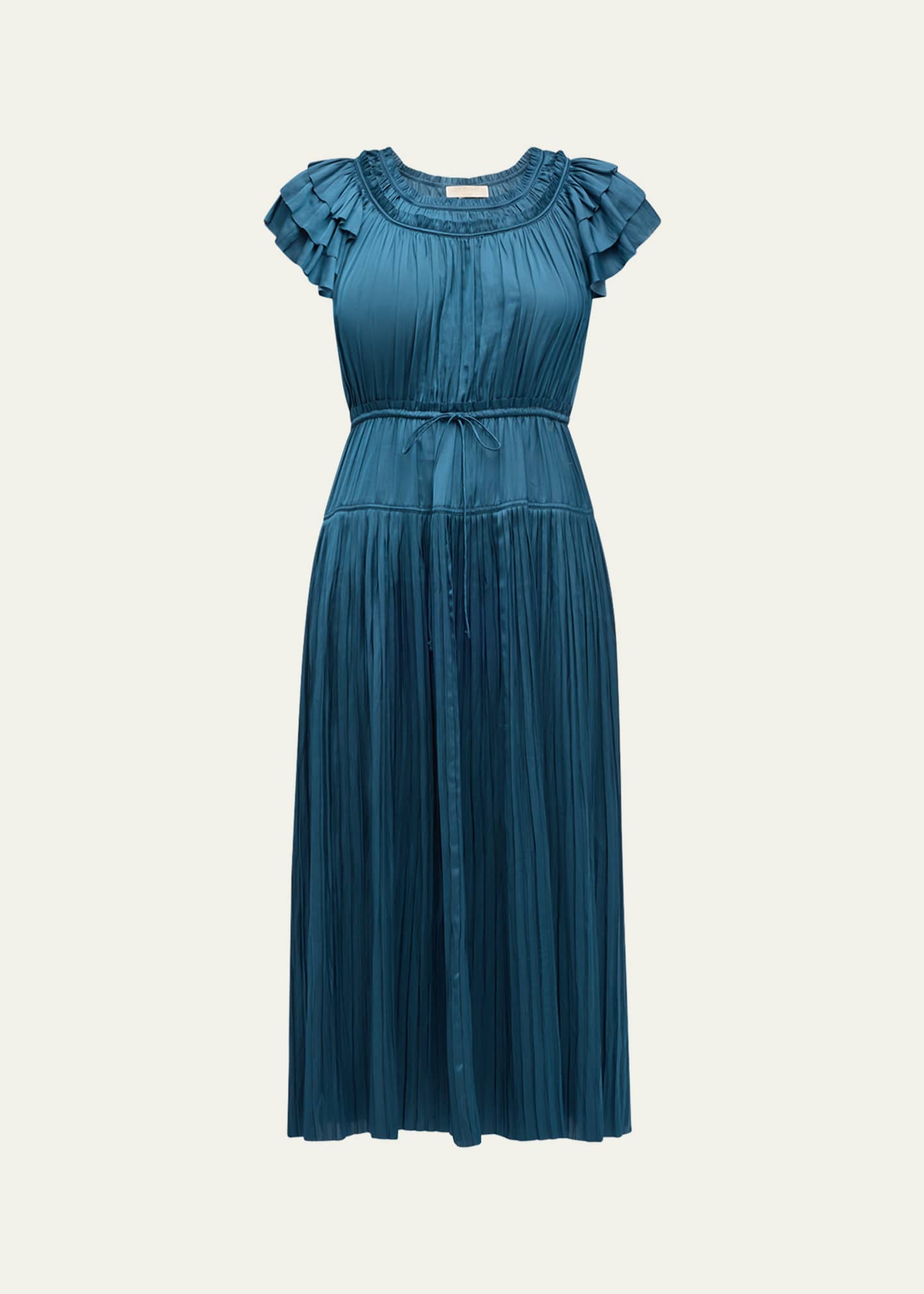 Ulla Johnson Kalesta Pleated Ruffle Mini Dress Image 1 of 5