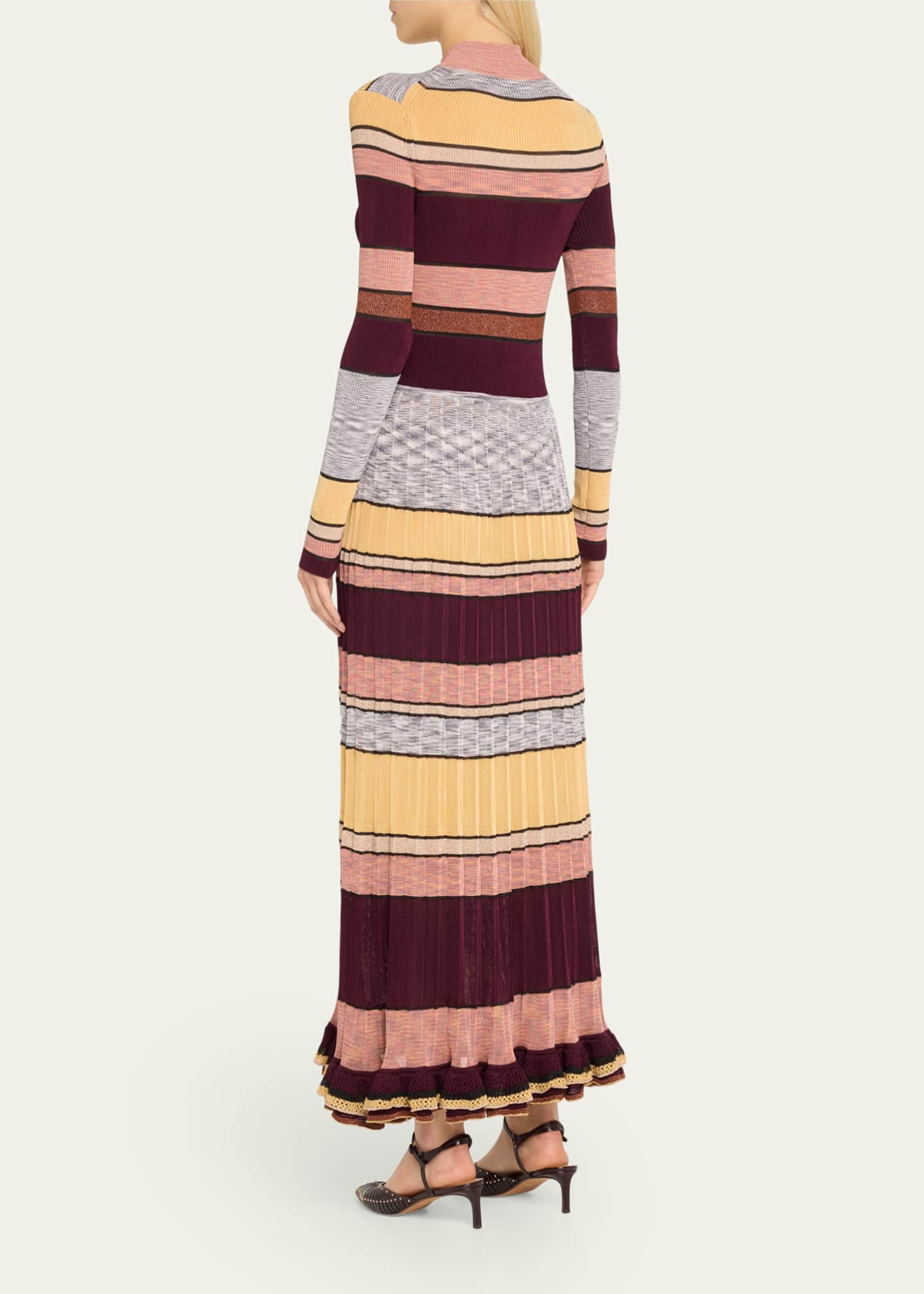 Ulla Johnson Evangeline Striped Mock-Neck Knit Maxi Dress Image 3 of 5