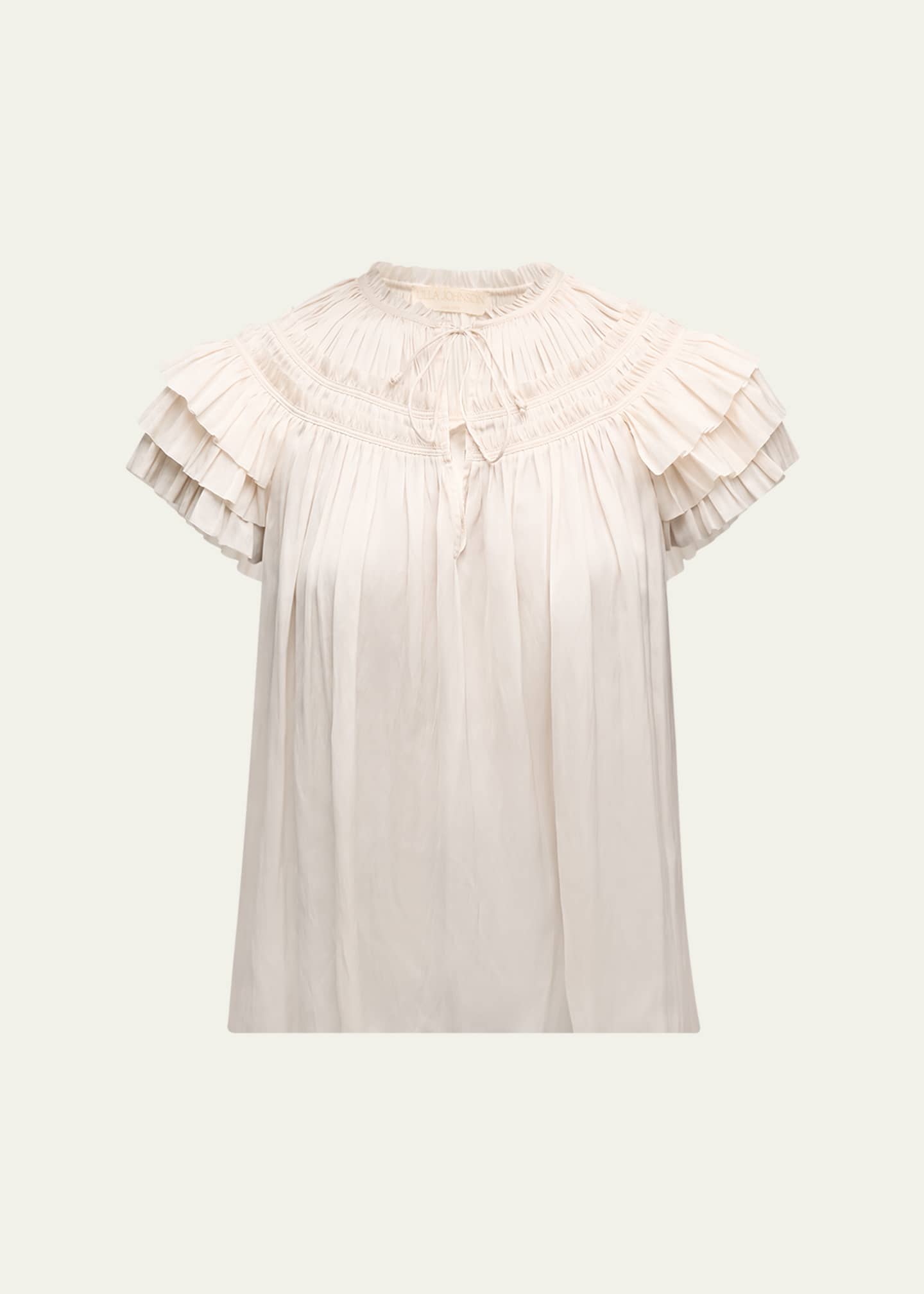 Ulla Johnson Elvie Ruched Ruffle Top Image 1 of 5