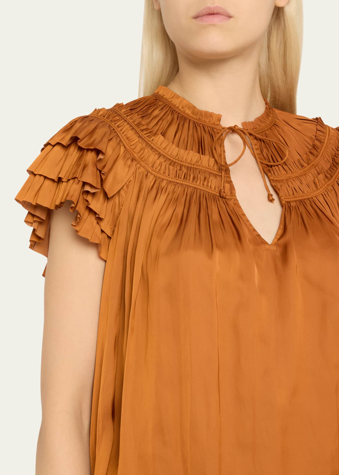 Ulla Johnson Elvie Ruched Ruffle Top Image 5 of 5