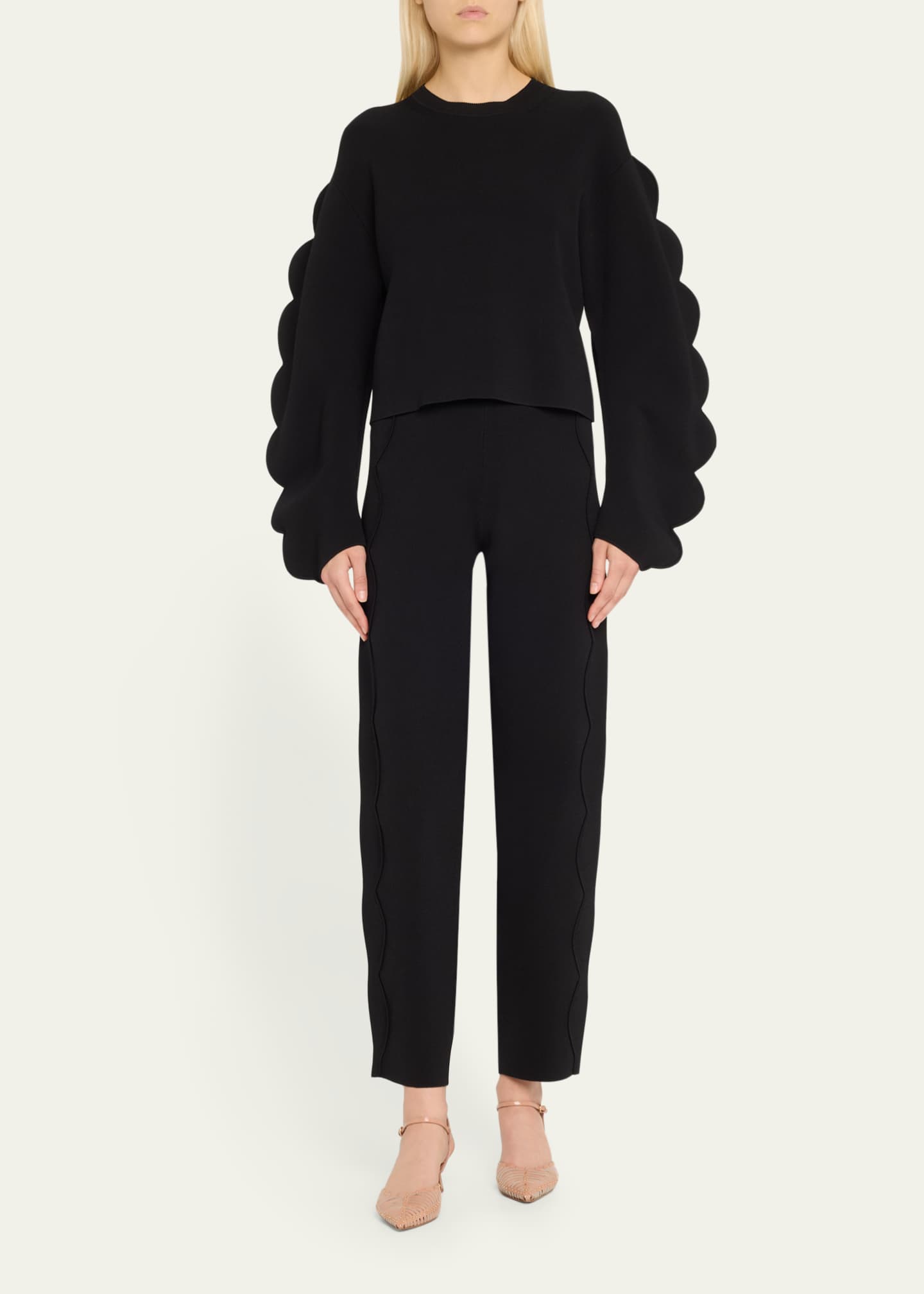 Ulla Johnson Ivy Scallop-Sleeve Pullover Image 2 of 5