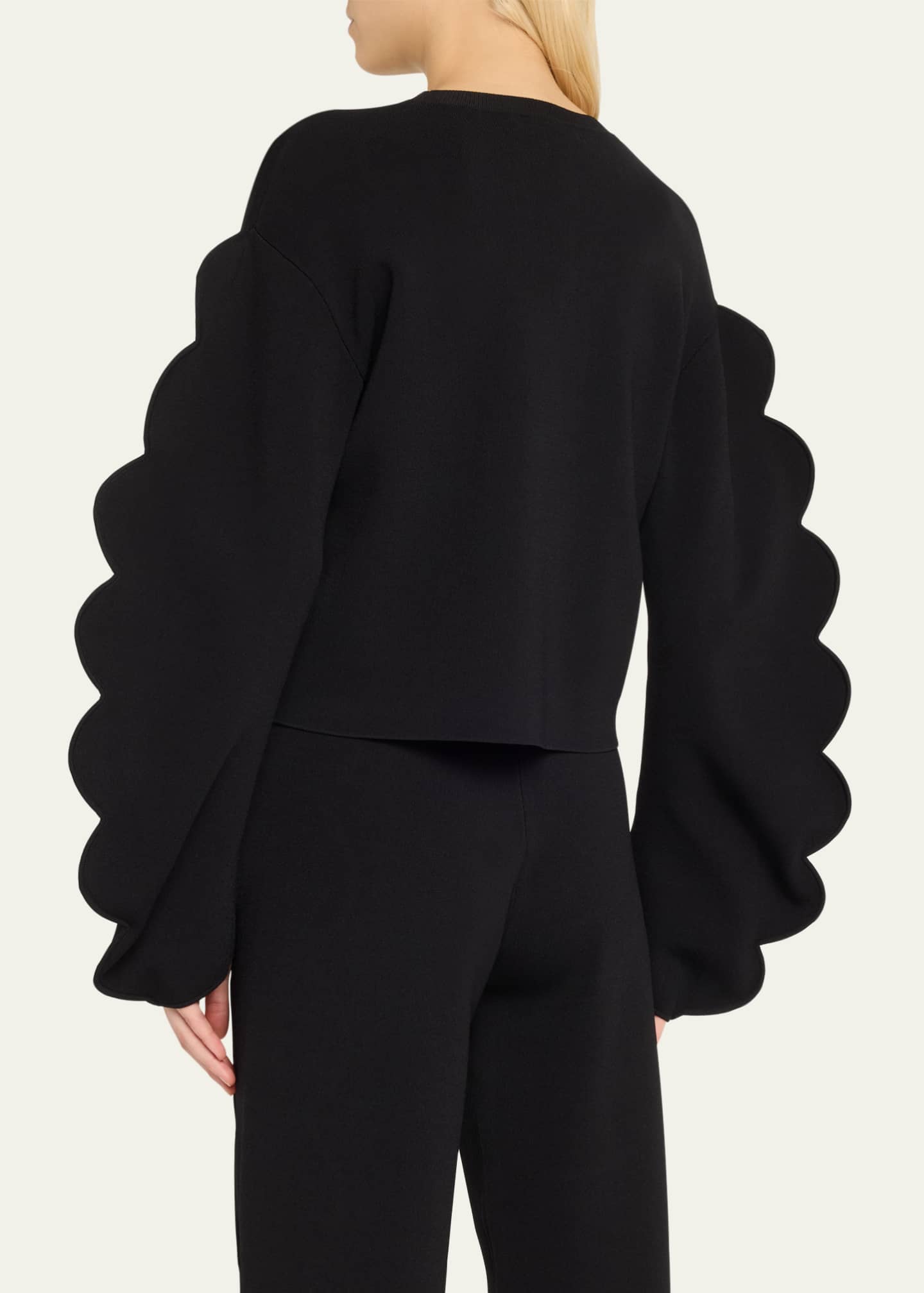 Ulla Johnson Ivy Scallop-Sleeve Pullover Image 3 of 5