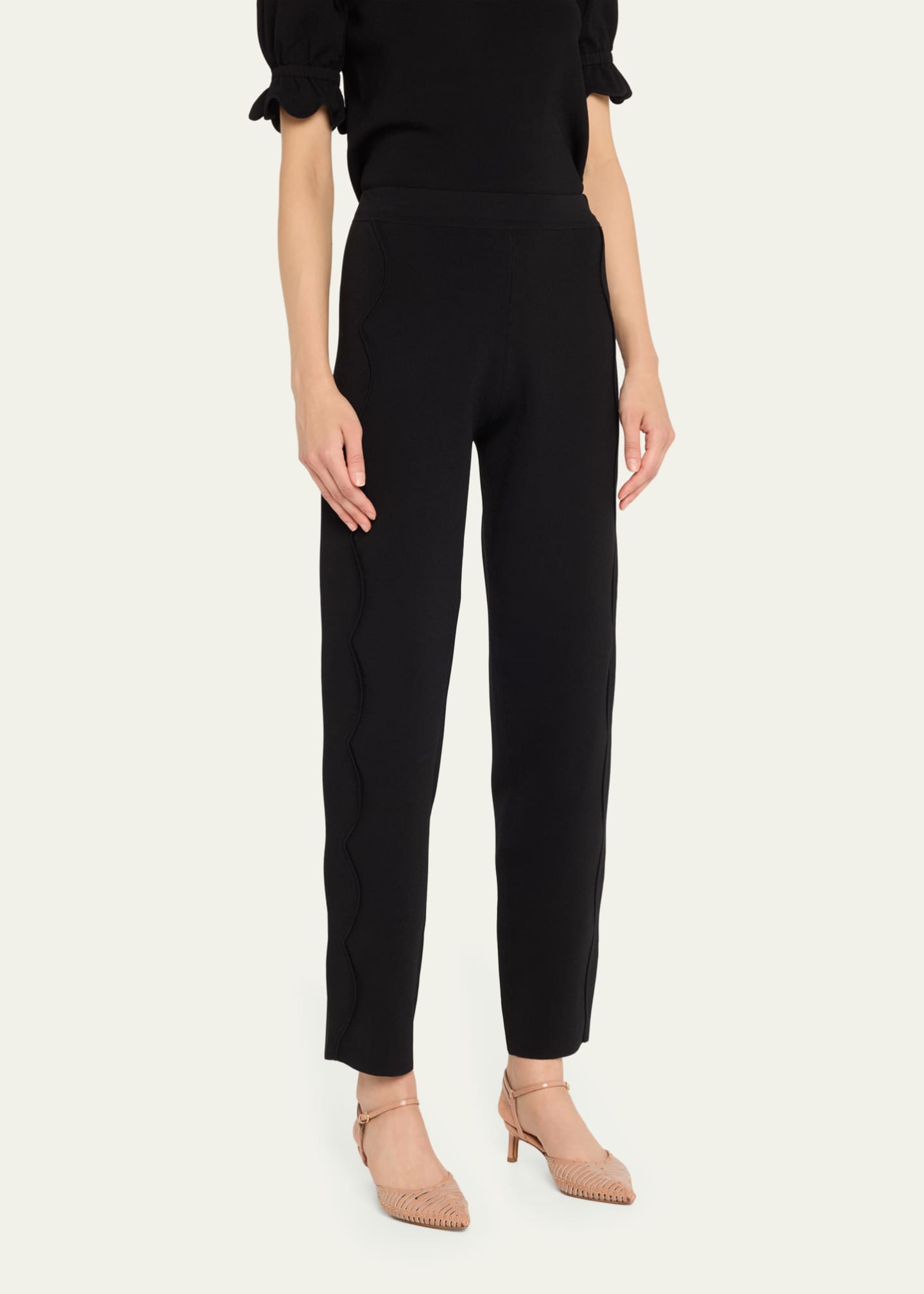 Ulla Johnson Asher Scalloped Straight-Leg Pants Image 4 of 5