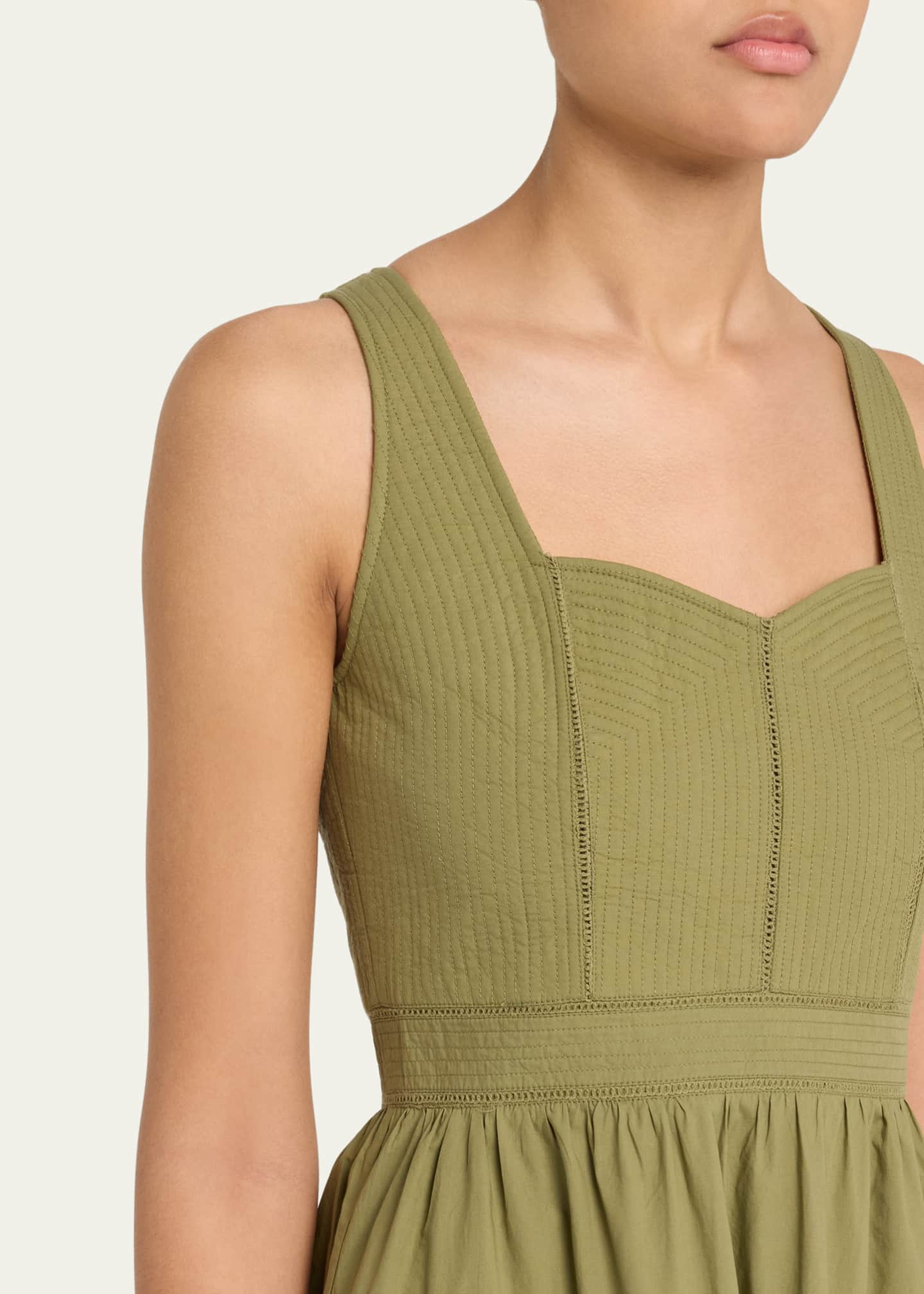 Ulla Johnson Isadora Ruched Lace-Inset Sweetheart Maxi Dress Image 5 of 5