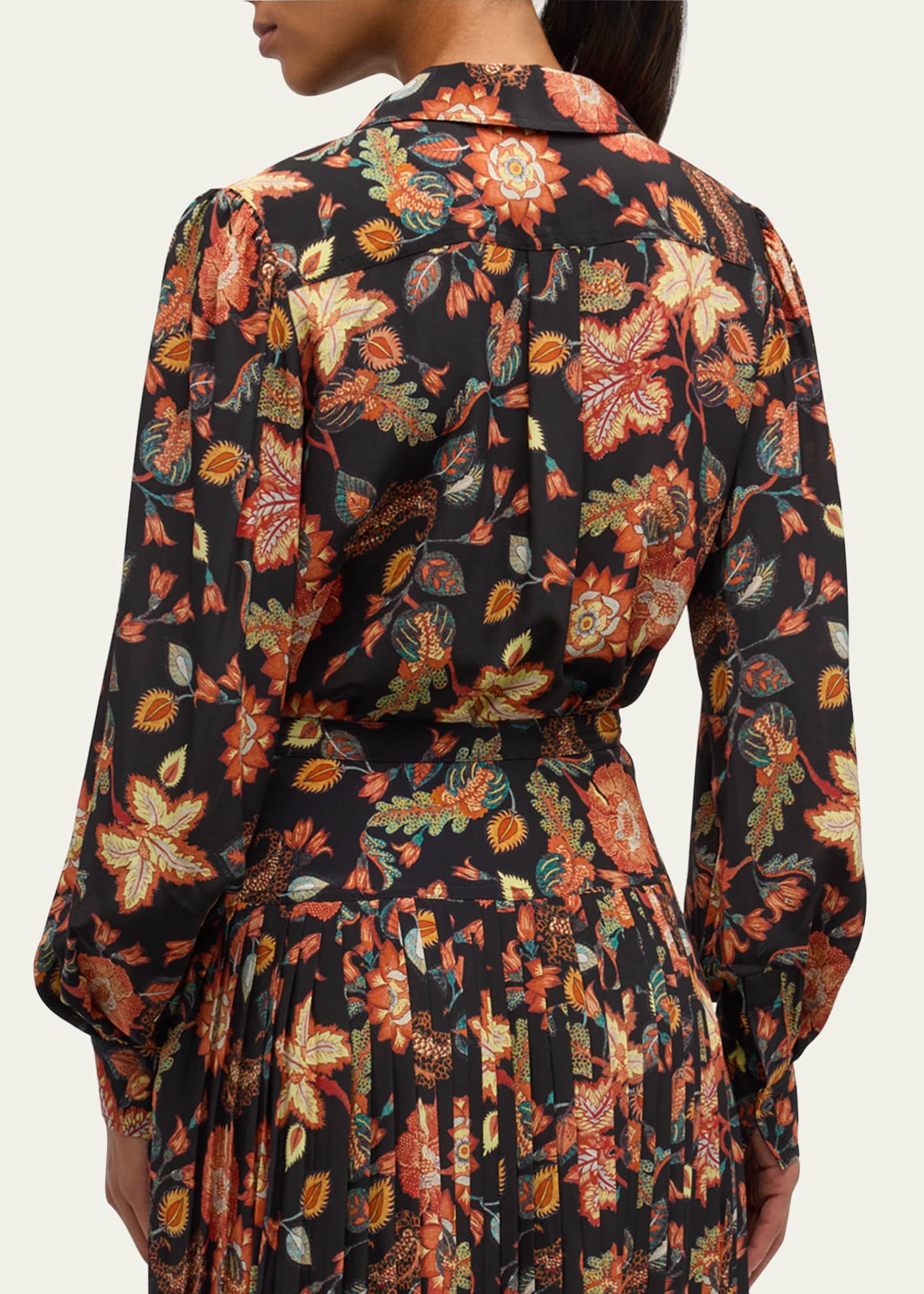 Ulla Johnson Florian Floral-Print Silk Blouse Image 3 of 4