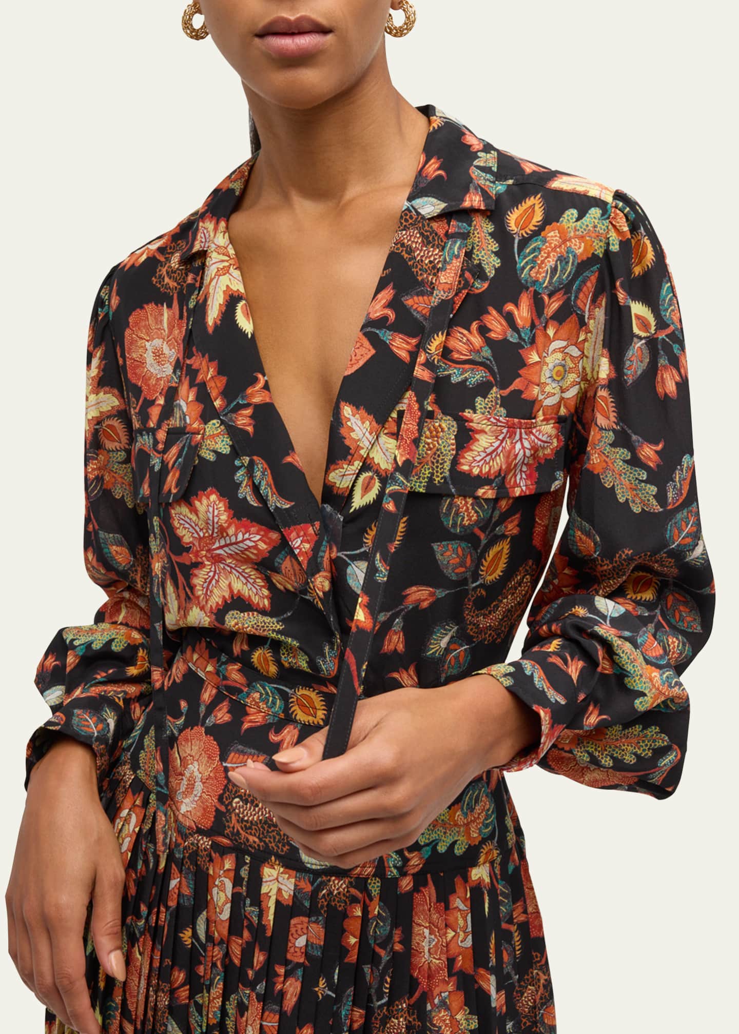 Ulla Johnson Florian Floral-Print Silk Blouse Image 4 of 4