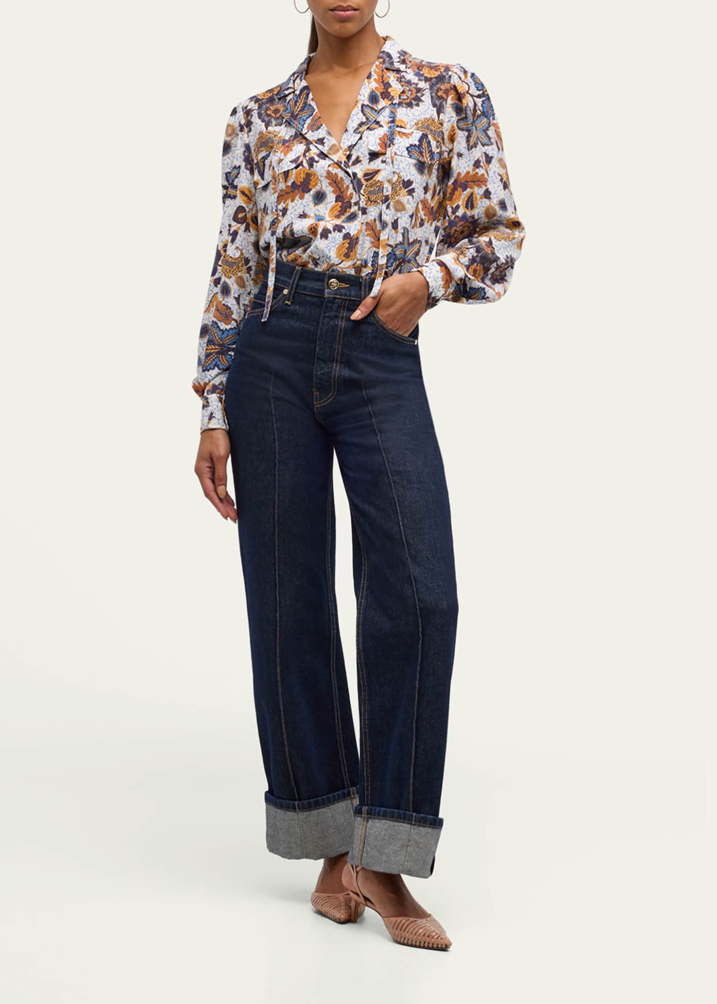 Ulla Johnson Florian Floral-Print Silk Blouse Image 2 of 5