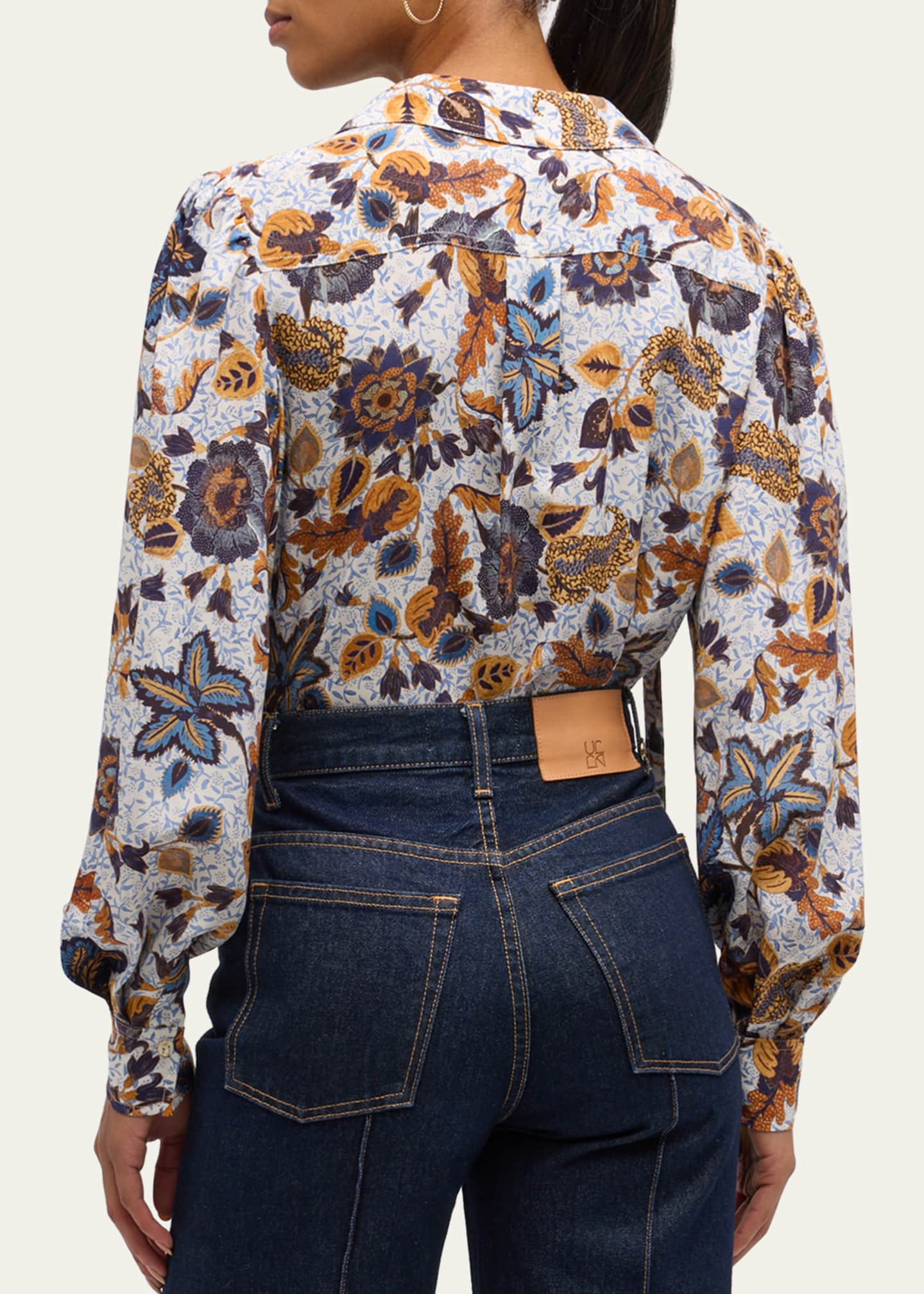 Ulla Johnson Florian Floral-Print Silk Blouse Image 3 of 5