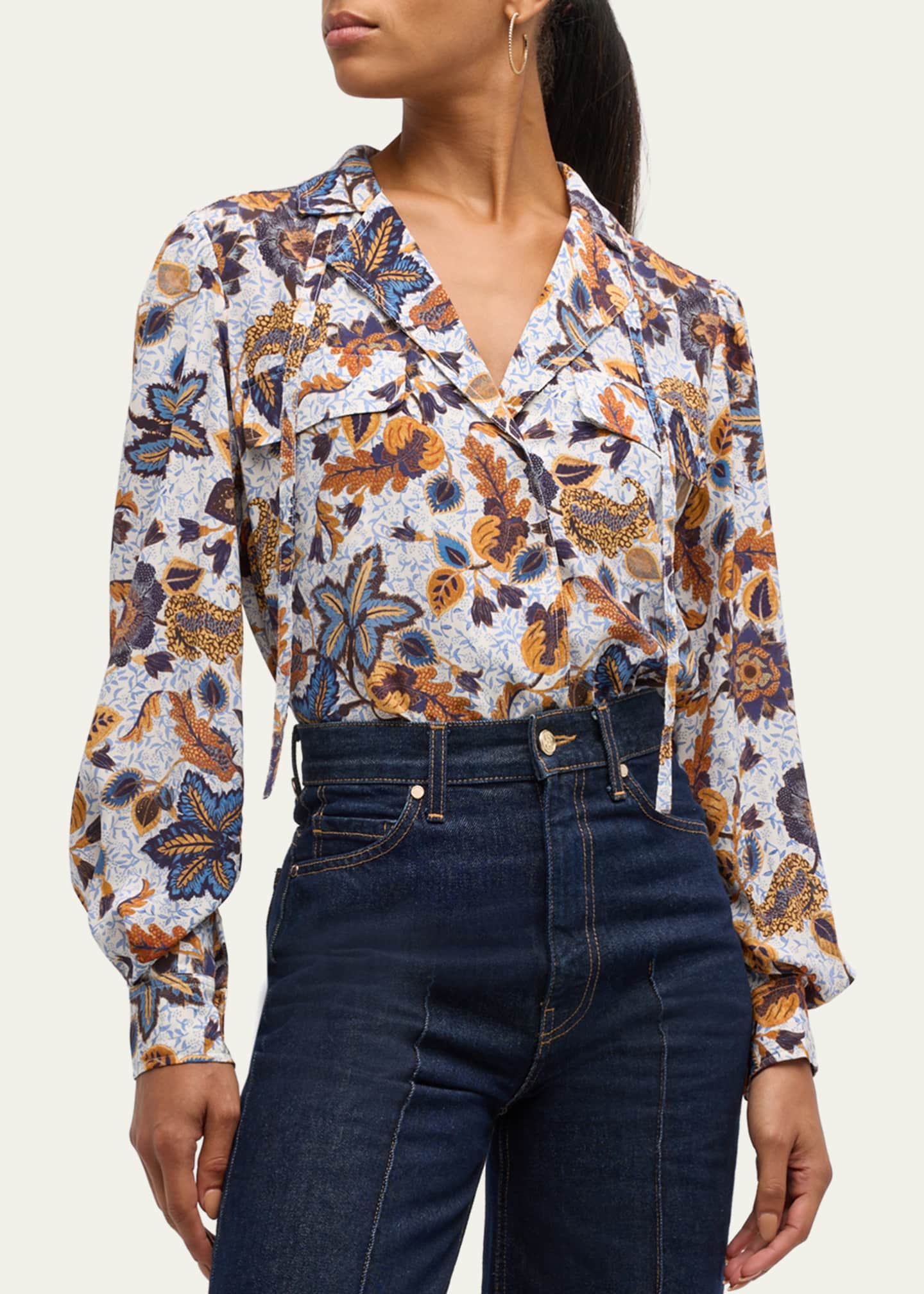 Ulla Johnson Florian Floral-Print Silk Blouse Image 4 of 5