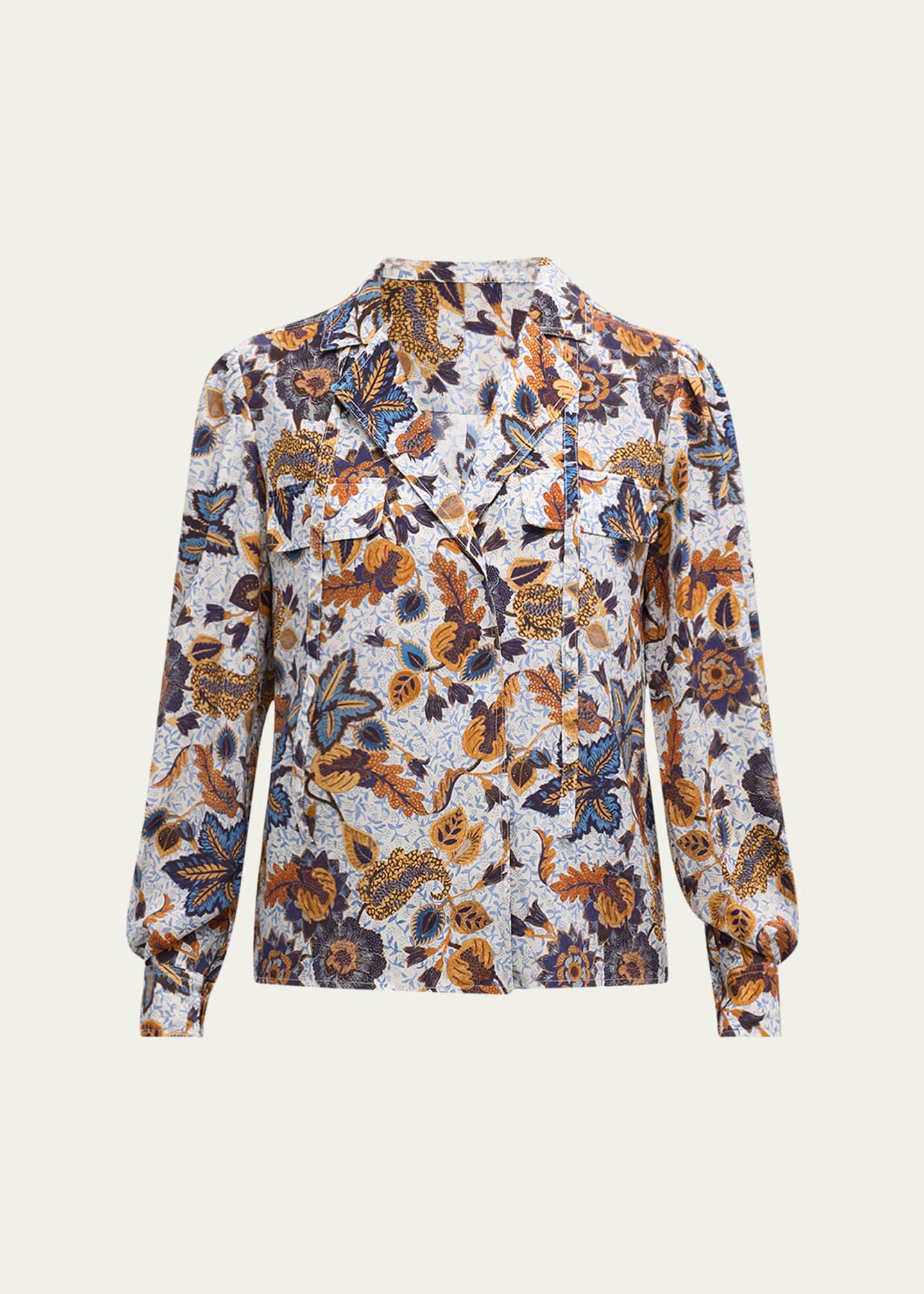 Ulla Johnson Florian Floral-Print Silk Blouse Image 1 of 5