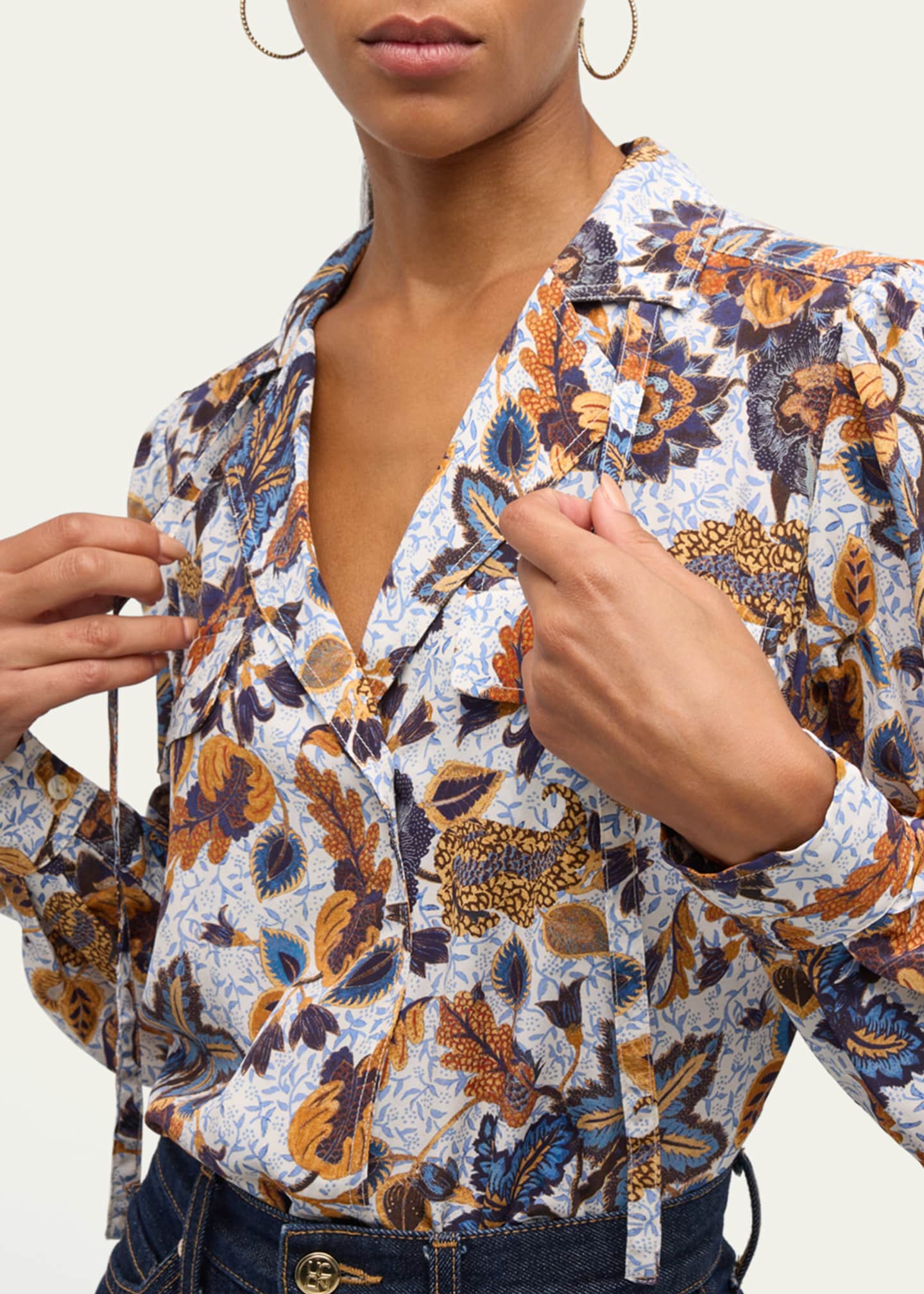 Ulla Johnson Florian Floral-Print Silk Blouse Image 5 of 5