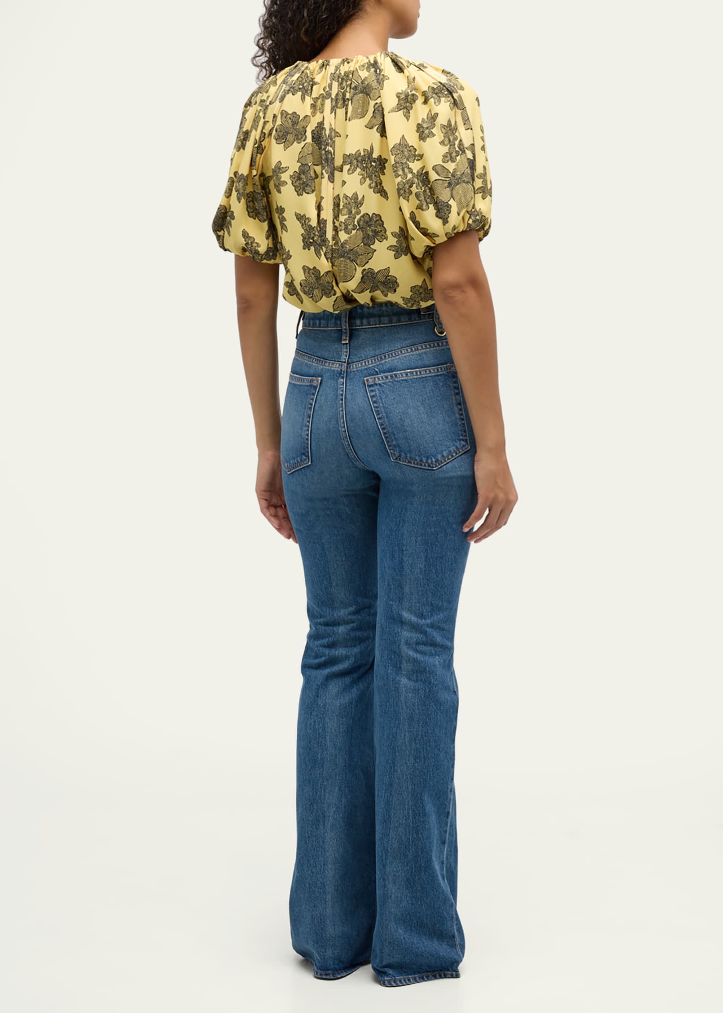 Ulla Johnson Marcelena Floral Puff-Sleeve Top Image 3 of 5