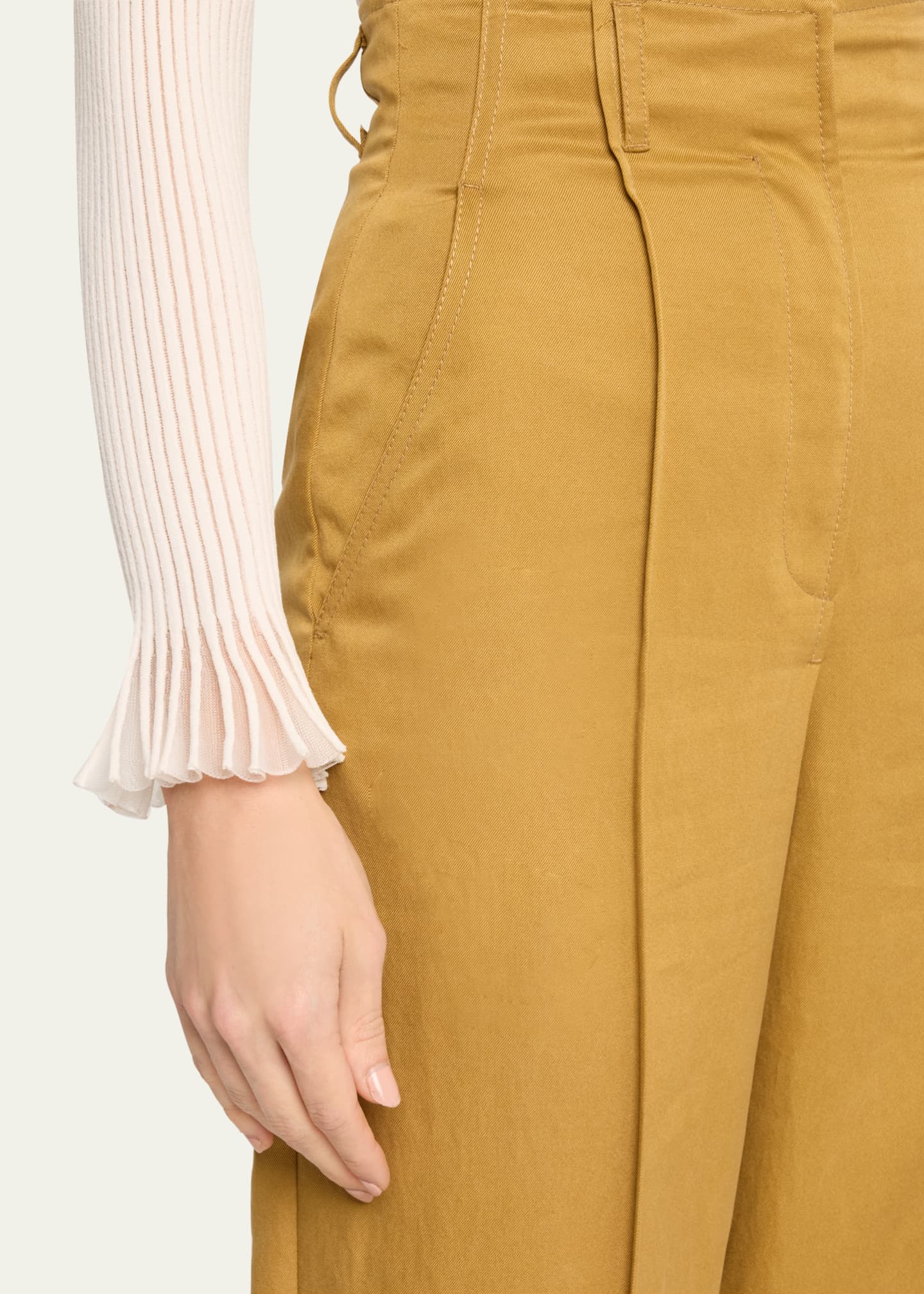 Ulla Johnson Lielle High-Rise Tapered Pintuck Pants Image 5 of 5