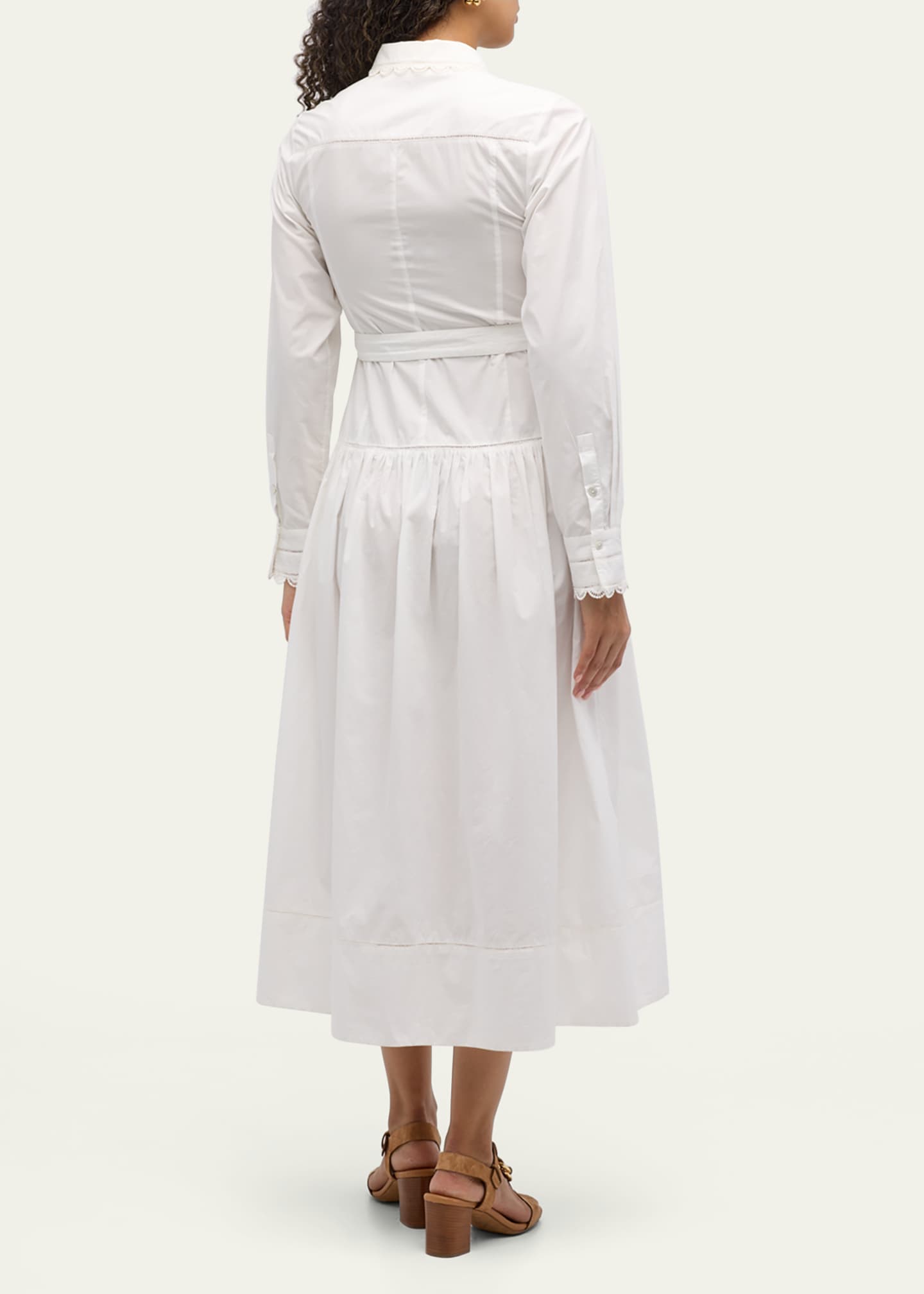 Ulla Johnson Ariane Embroidered Long-Sleeve Shirtdress Image 3 of 5