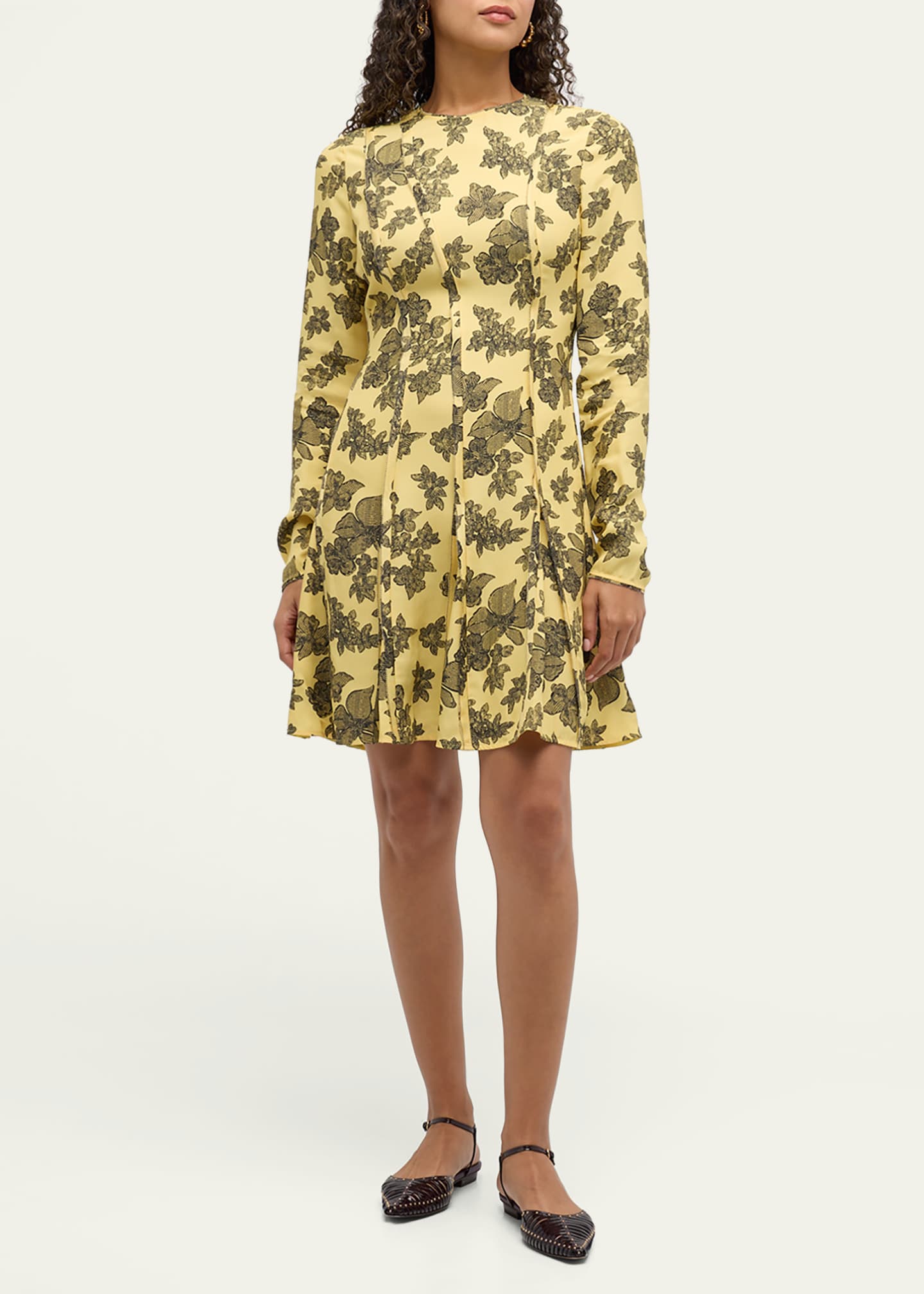 Ulla Johnson Juliette Floral Long-Sleeve Mini Dress Image 2 of 5
