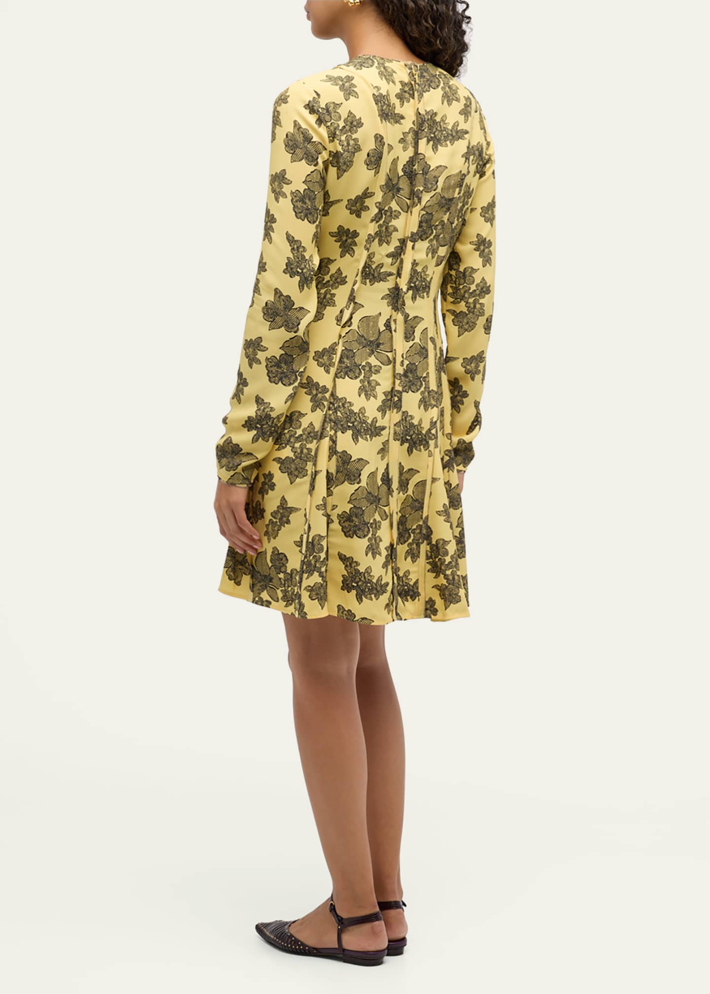 Ulla Johnson Juliette Floral Long-Sleeve Mini Dress Image 3 of 5