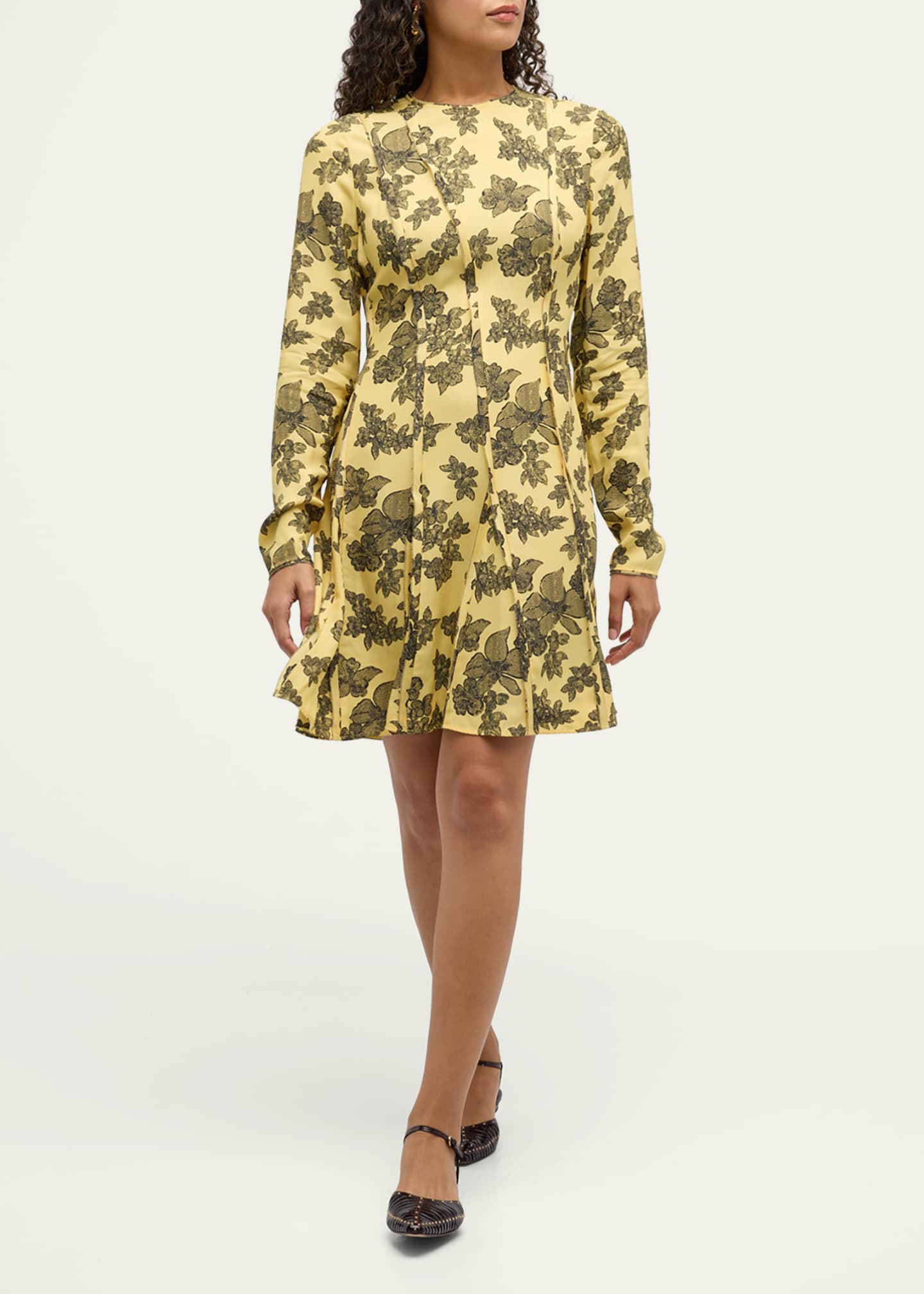 Ulla Johnson Juliette Floral Long-Sleeve Mini Dress Image 4 of 5