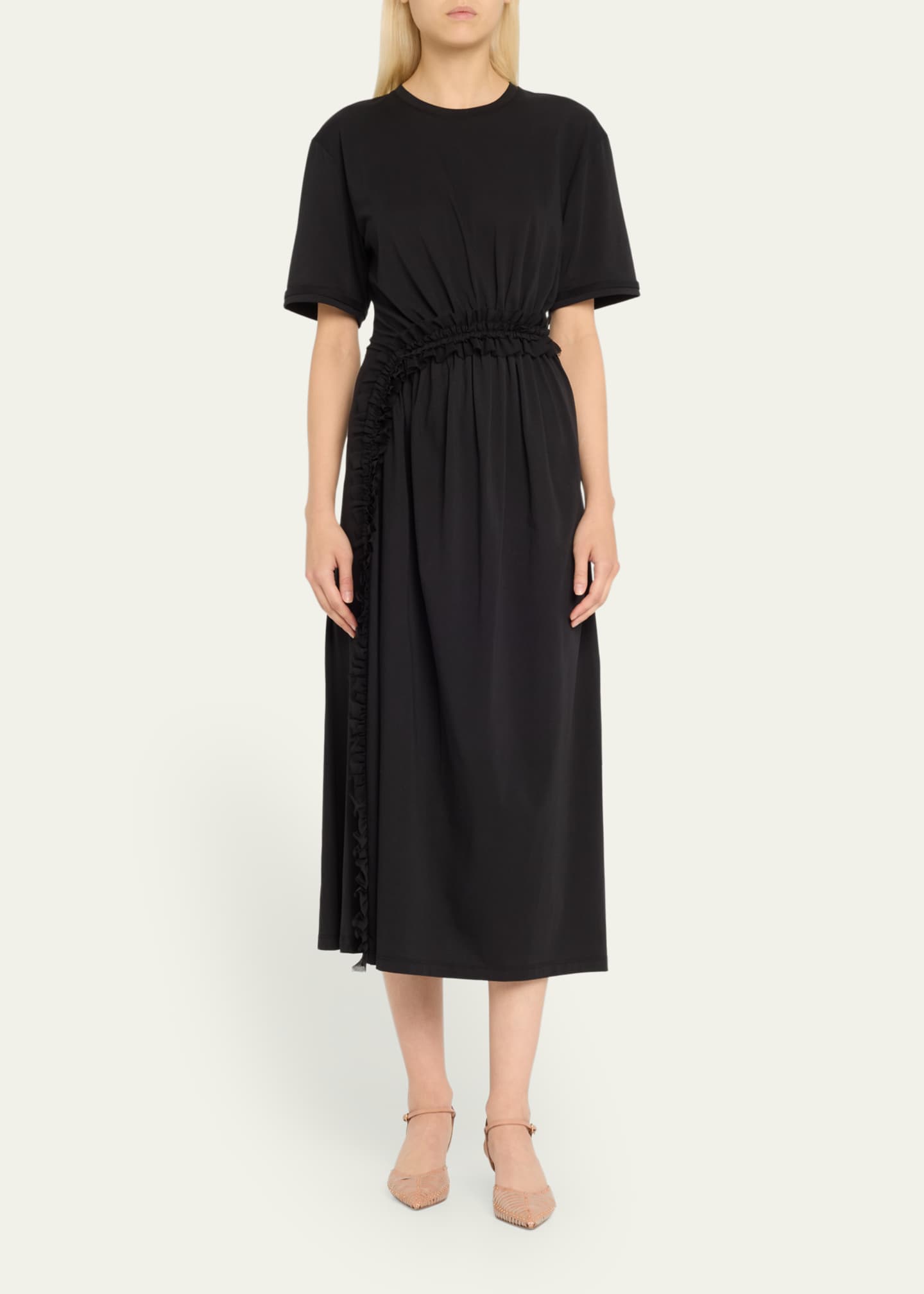 Ulla Johnson Lilia Ruffle Organic Cotton Midi Dress Image 2 of 5