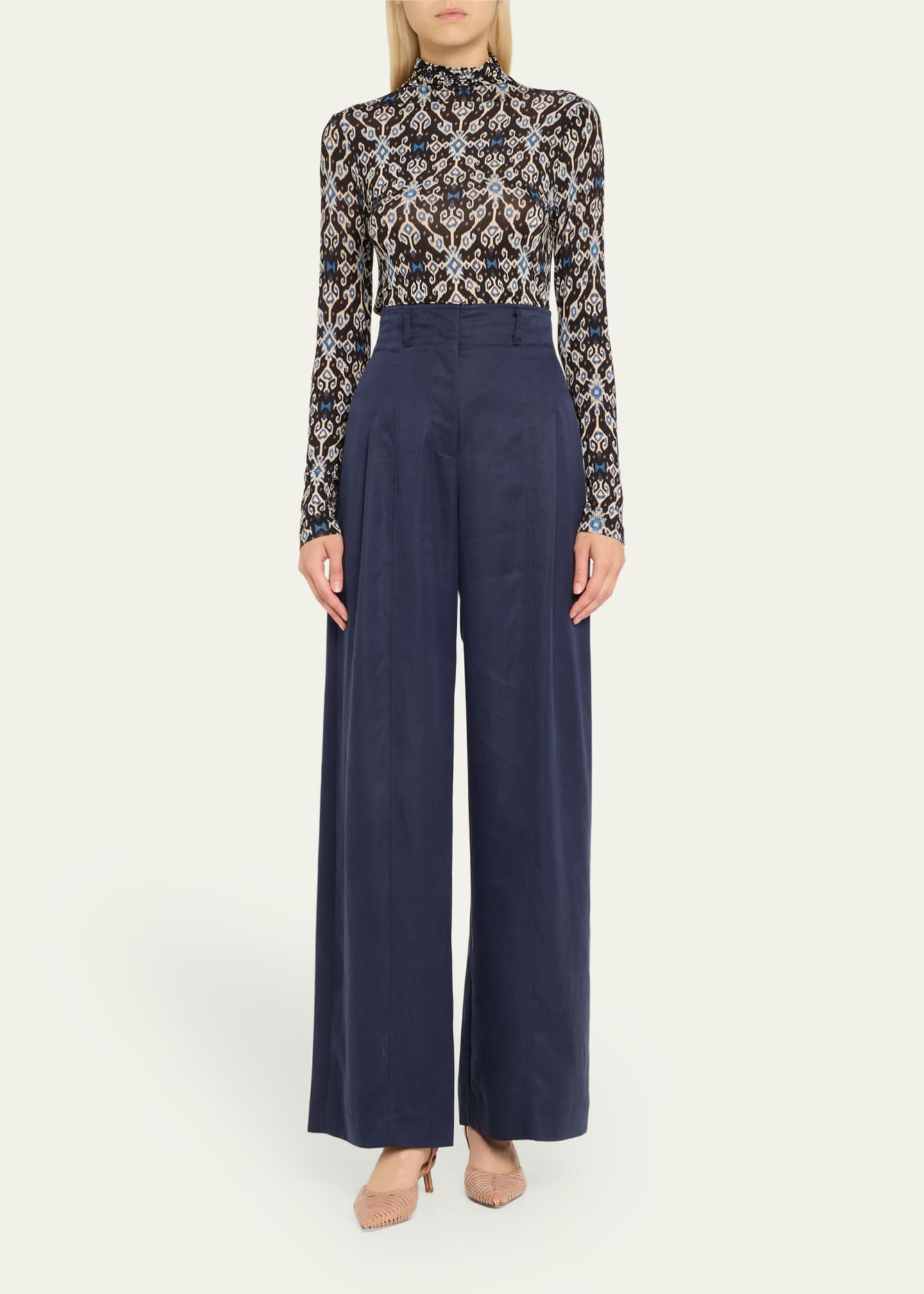 Ulla Johnson Aurelia Printed Turtleneck Pullover Image 2 of 5