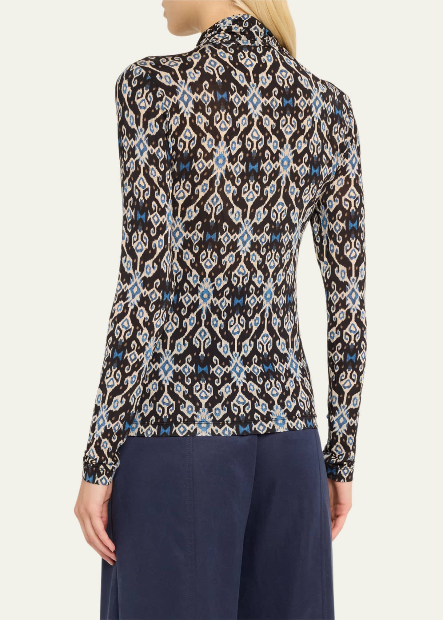 Ulla Johnson Aurelia Printed Turtleneck Pullover Image 3 of 5