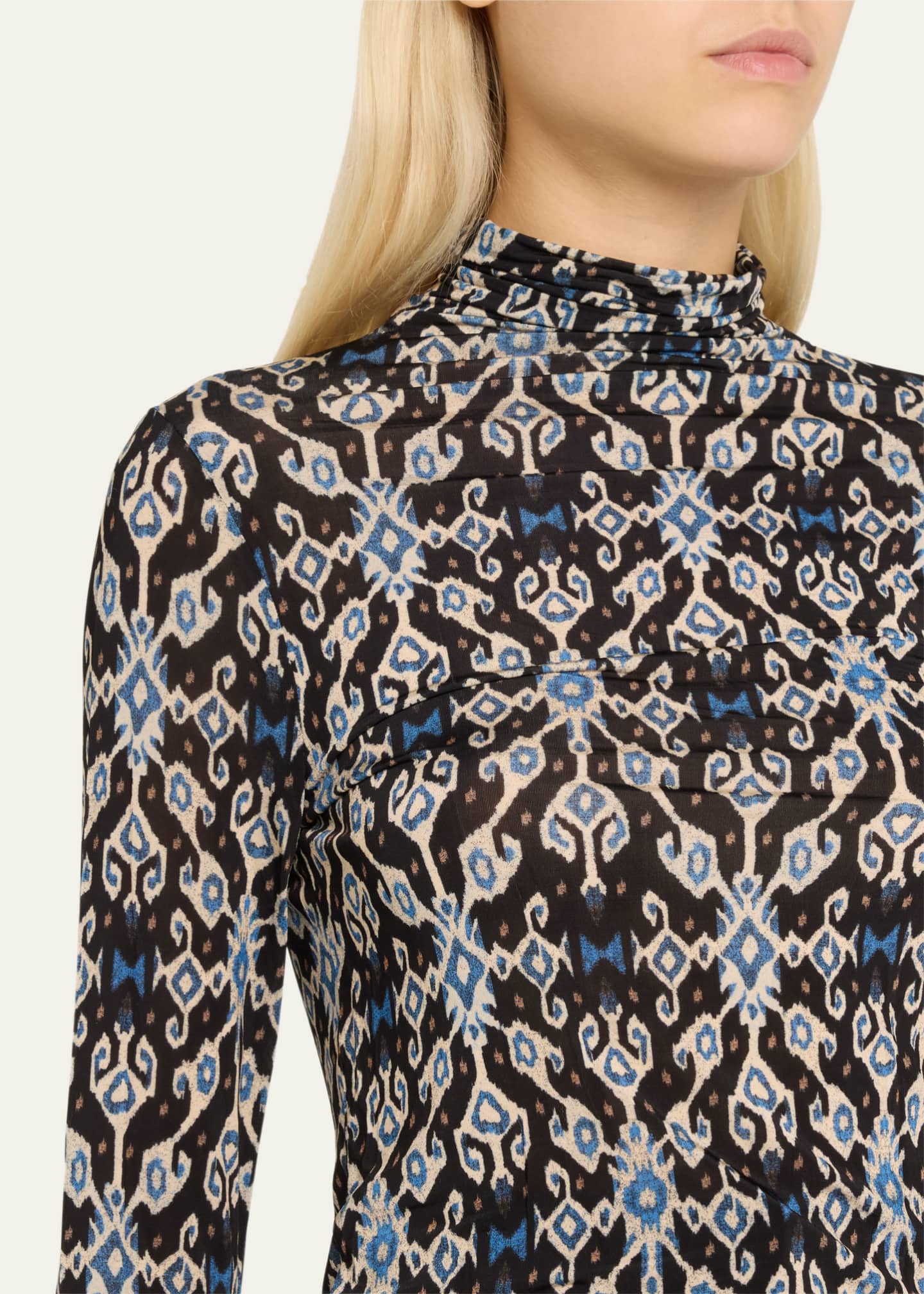 Ulla Johnson Aurelia Printed Turtleneck Pullover Image 5 of 5