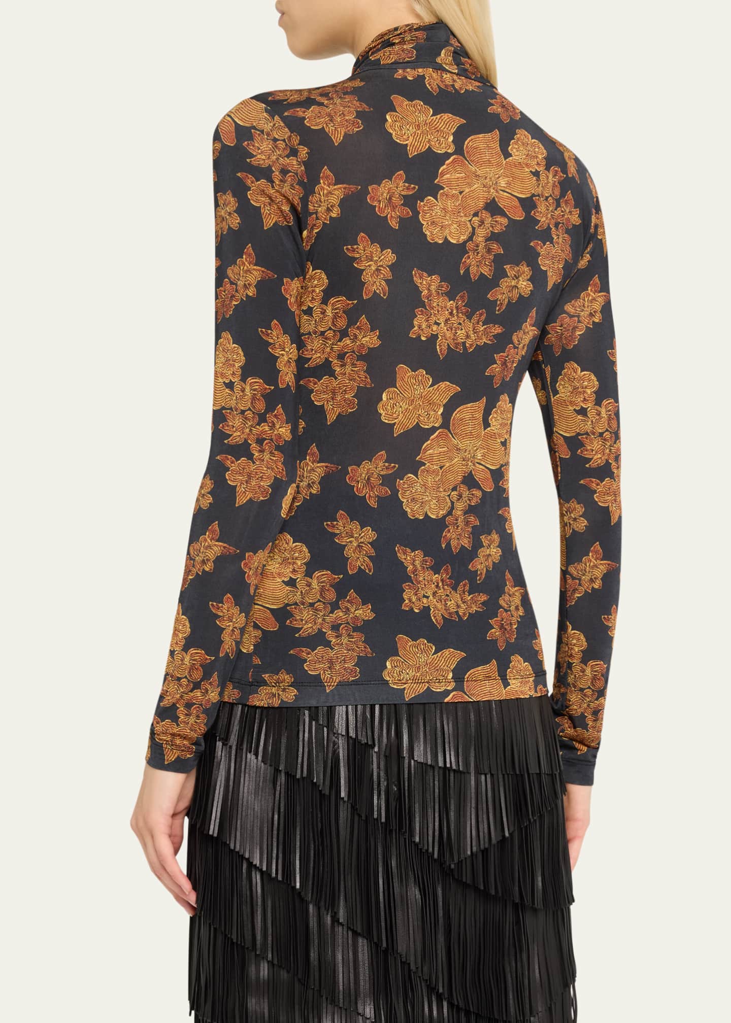 Ulla Johnson Aurelia Printed Turtleneck Pullover Image 3 of 5