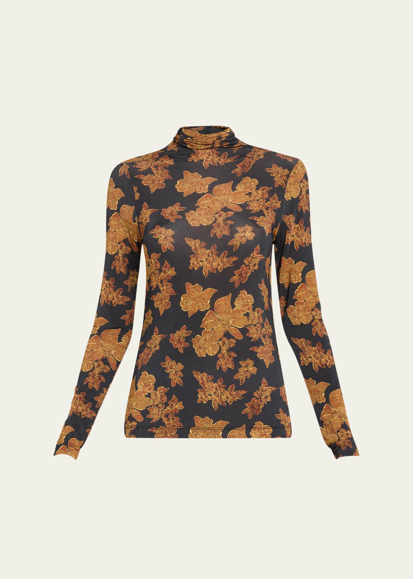 Ulla Johnson Aurelia Printed Turtleneck Pullover Image 1 of 5