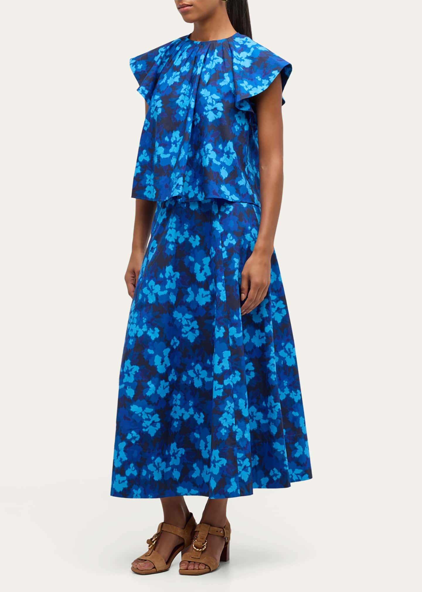 Ulla Johnson Rumi Floral Flutter-Sleeve Top Image 2 of 5
