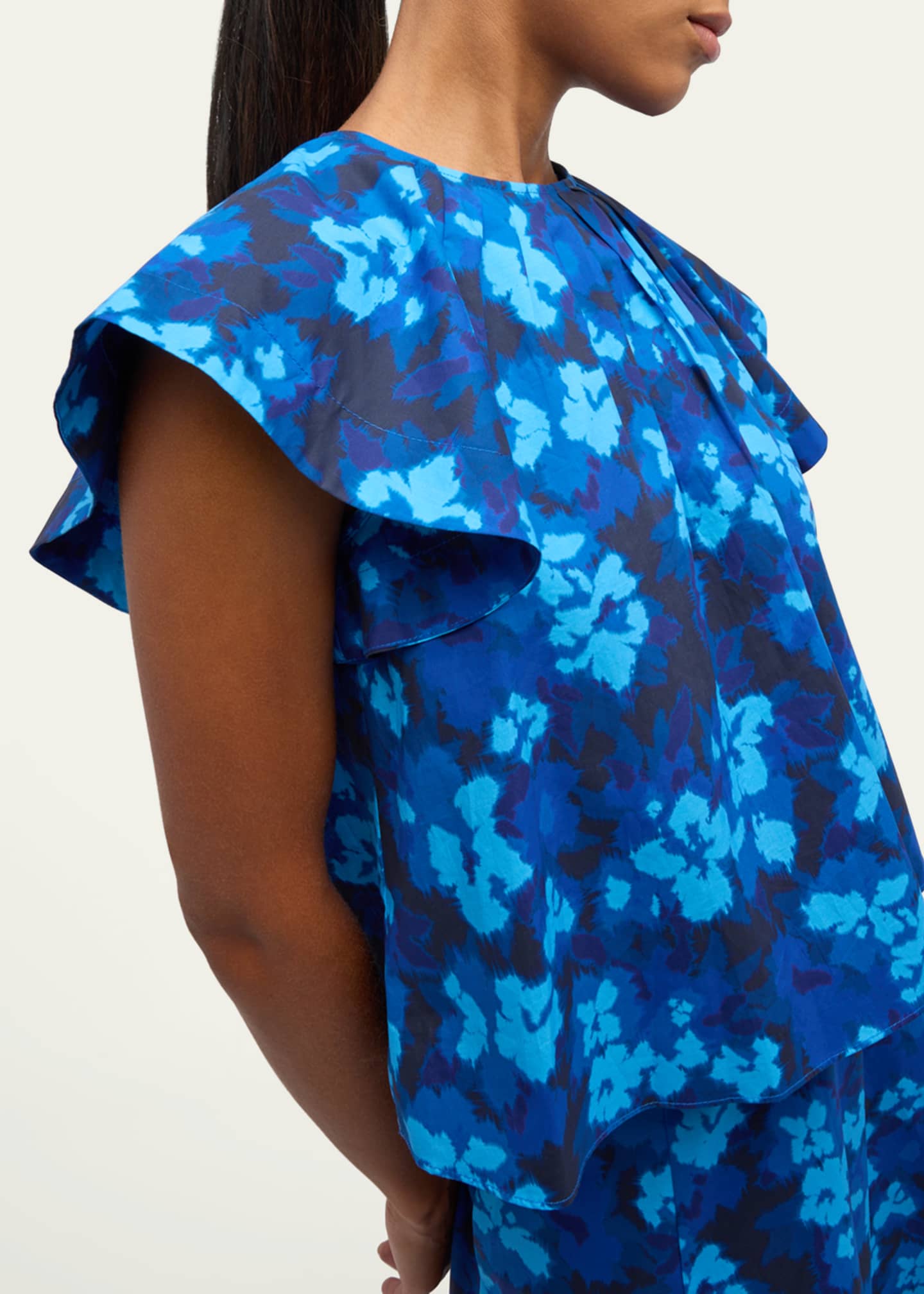 Ulla Johnson Rumi Floral Flutter-Sleeve Top Image 5 of 5