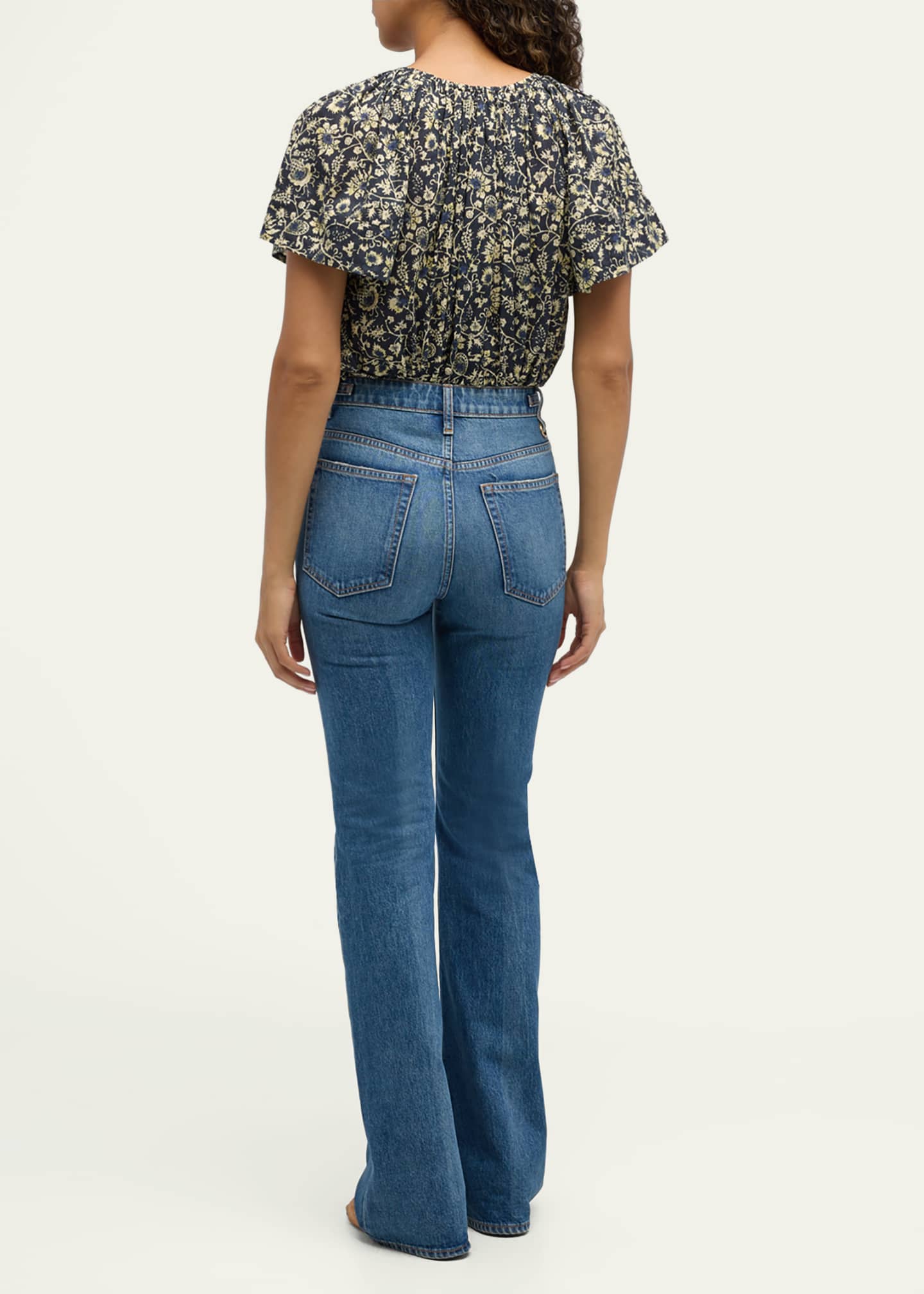 Ulla Johnson Sena Printed Short-Sleeve Top Image 3 of 5