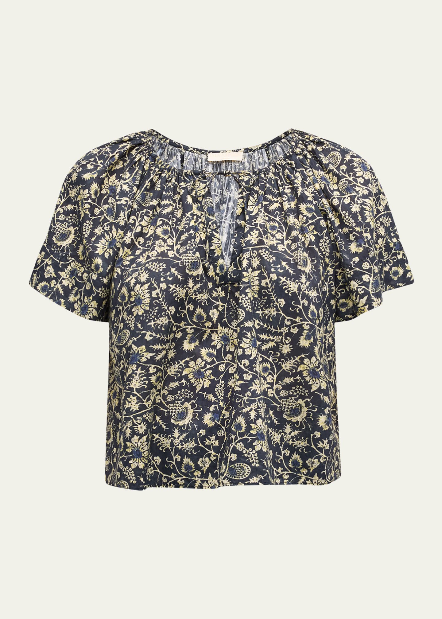 Ulla Johnson Sena Printed Short-Sleeve Top Image 1 of 5