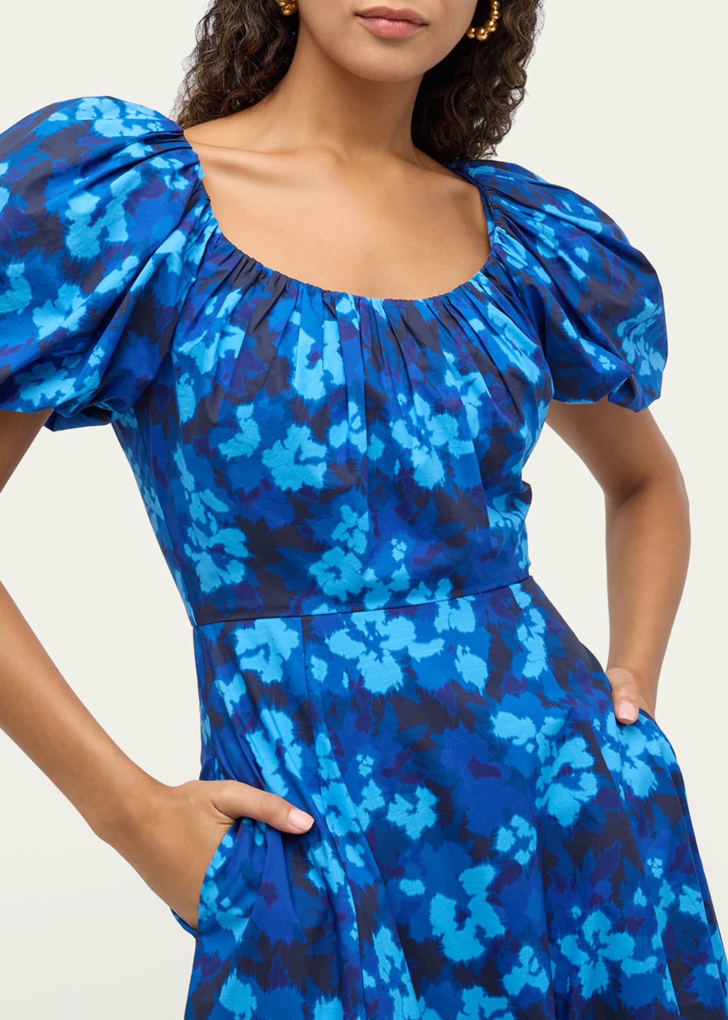 Ulla Johnson Imara Floral Short-Sleeve Midi Dress Image 5 of 5