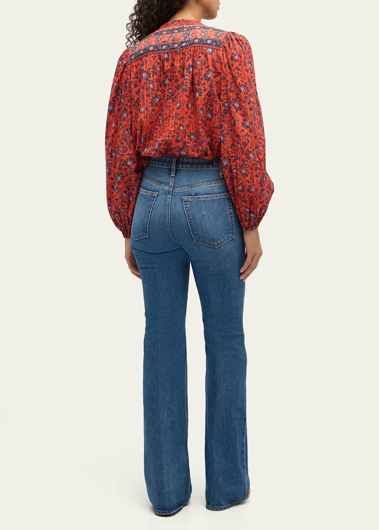 Ulla Johnson Tillie Printed Tie Blouse Image 3 of 5