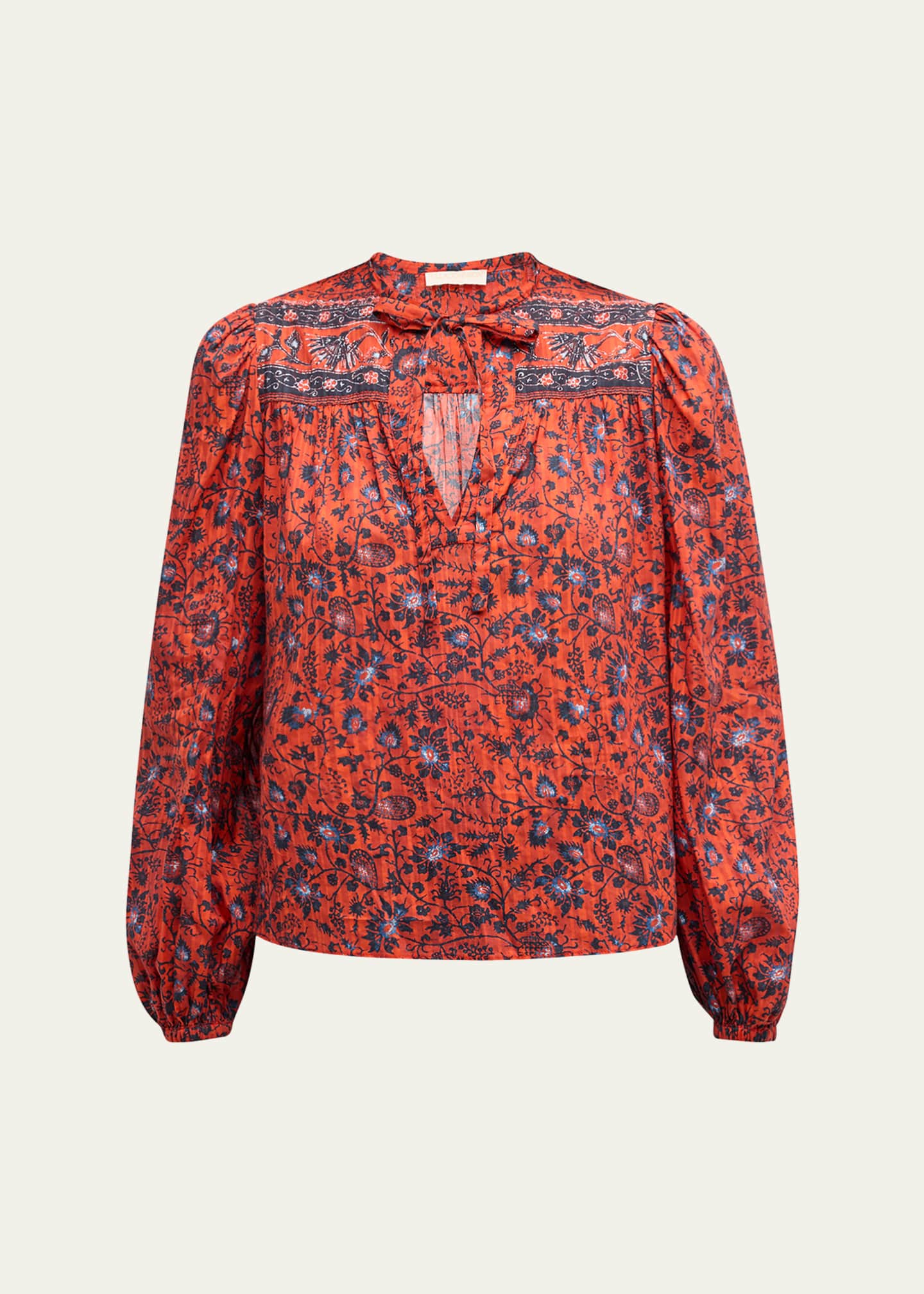Ulla Johnson Tillie Printed Tie Blouse Image 1 of 5