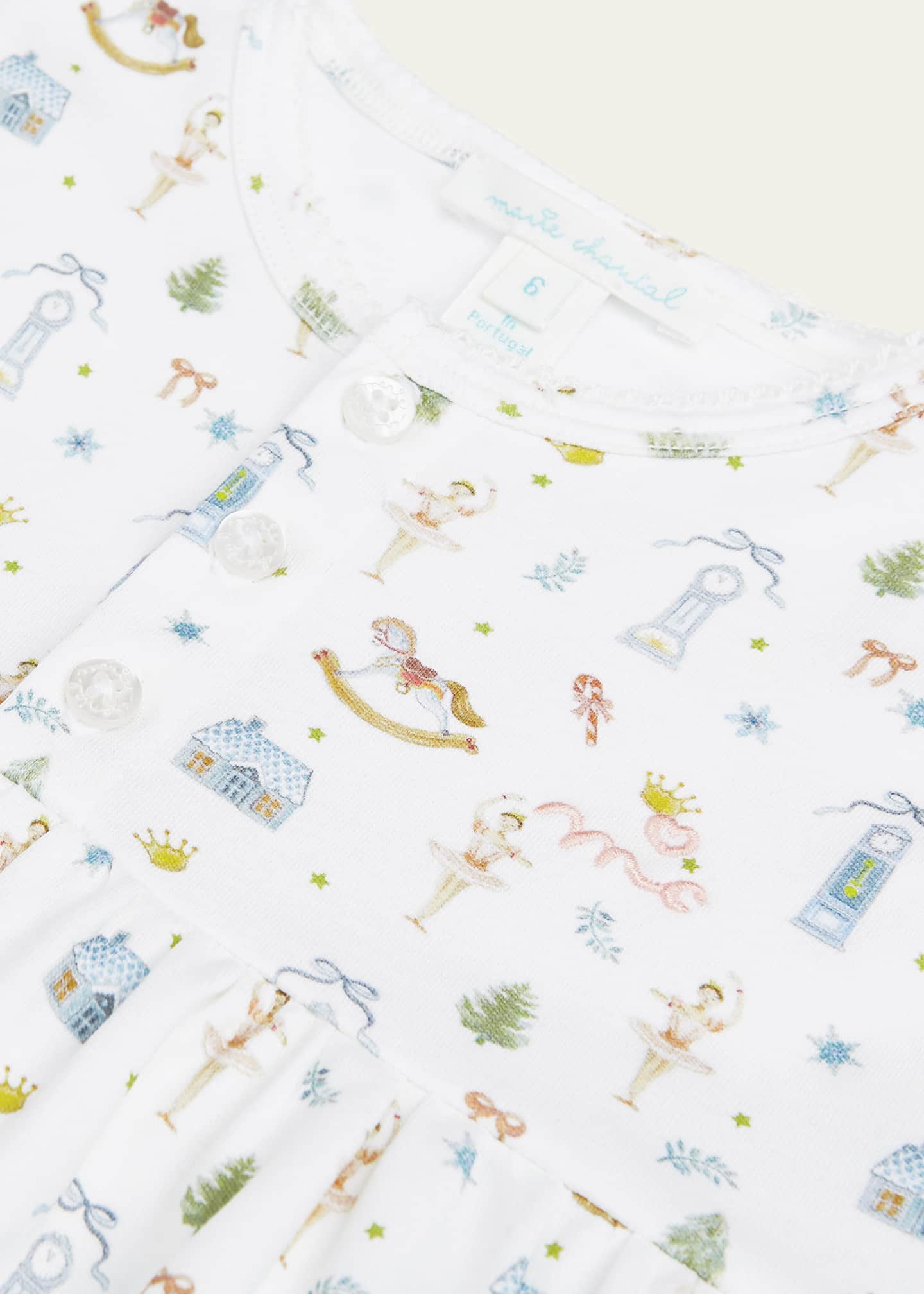 Marie Chantal Girl's Sugar Plum Fairies Henley Pajamas, Size 2-6 Image 4 of 4