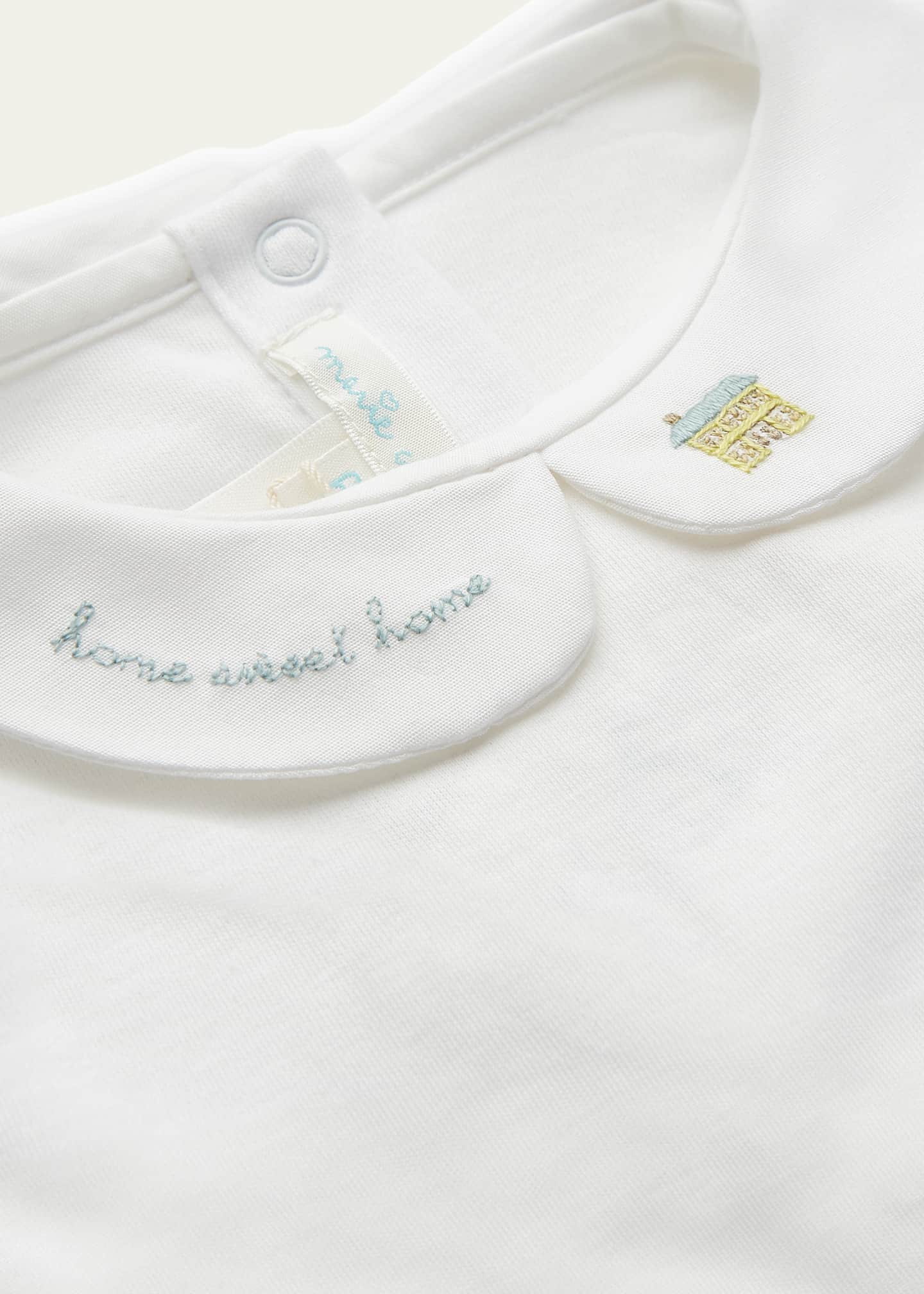 Marie Chantal Girl's Home Sweet Home Embroidered Bodysuit, Size 3M-24M Image 3 of 3