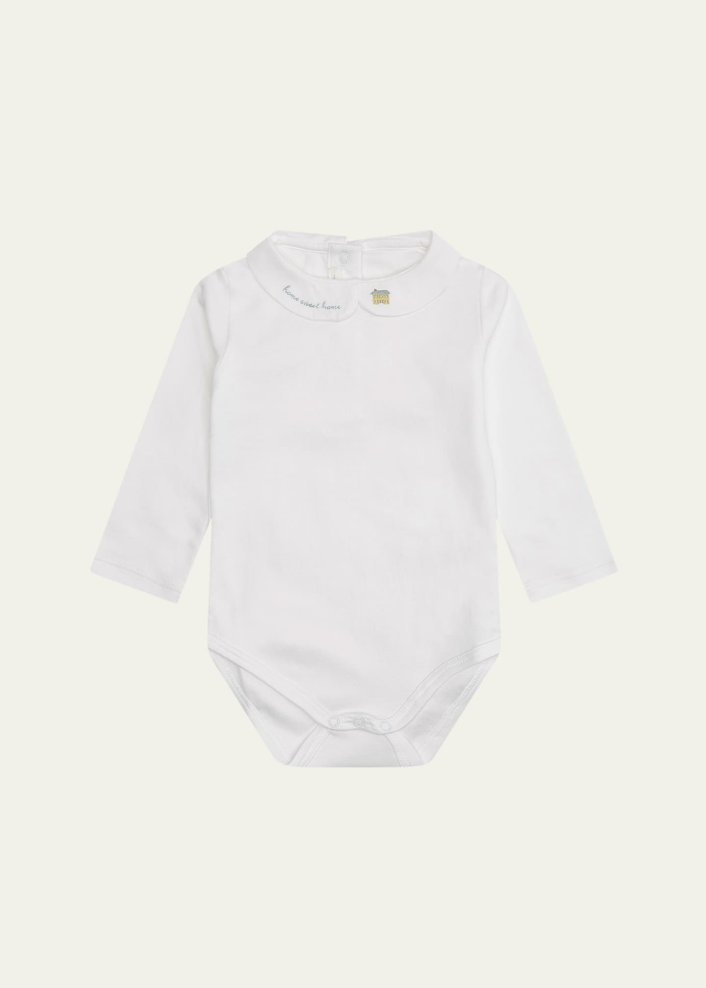 Marie Chantal Girl's Home Sweet Home Embroidered Bodysuit, Size 3M-24M Image 1 of 3