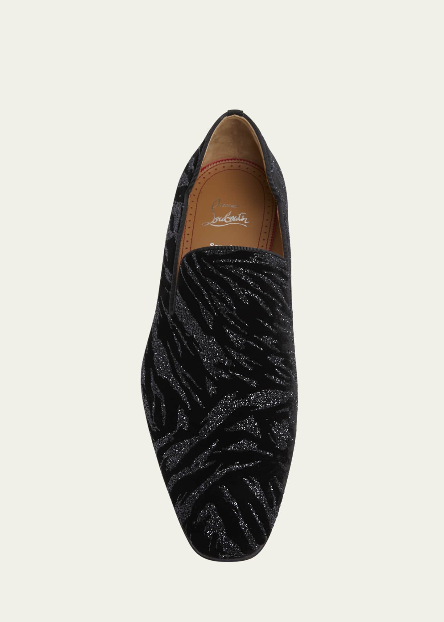 Christian Louboutin Men's Dandy Chick Orlato Velour Loafers Image 4 of 4