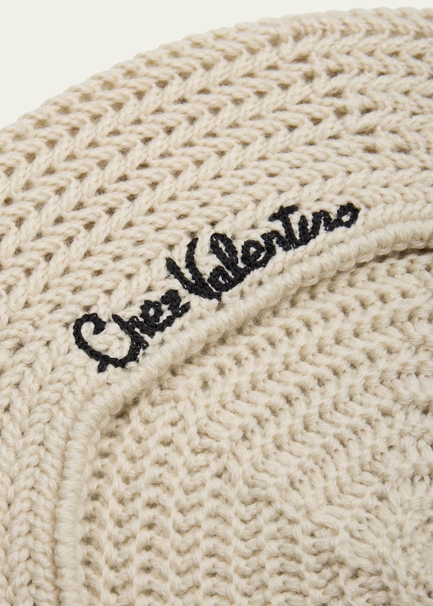 Valentino Garavani Men's Wool Knit Beanie Hat Image 2 of 2