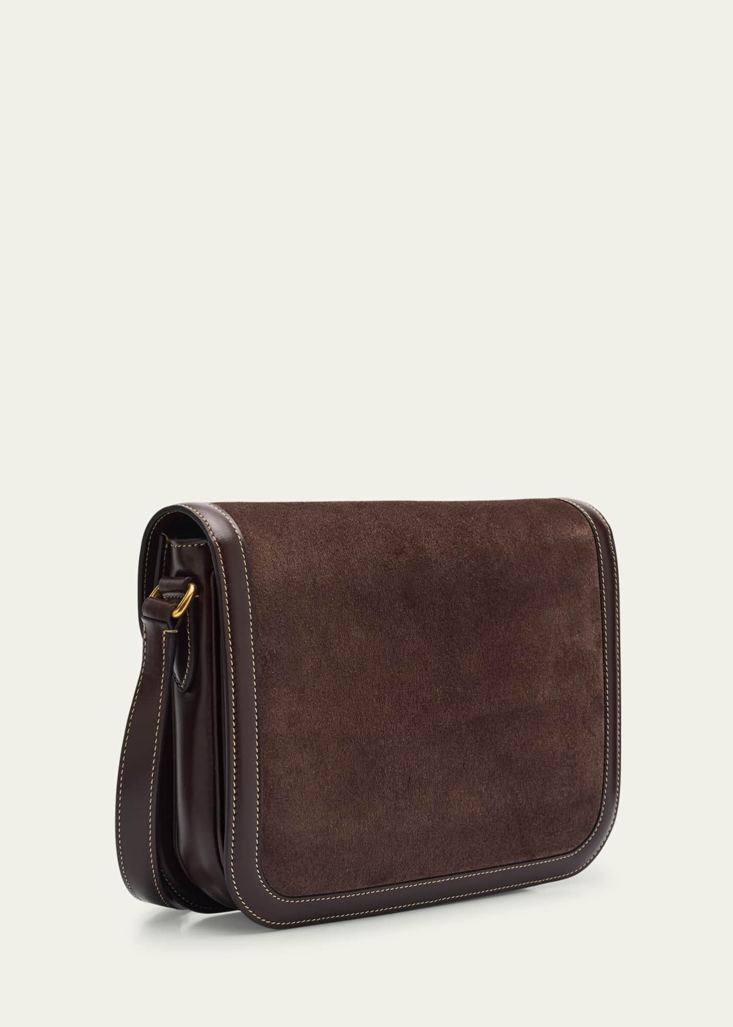 Valentino Garavani Men's 9to5 Suede and Leather Shoulder Bag Image 3 of 6