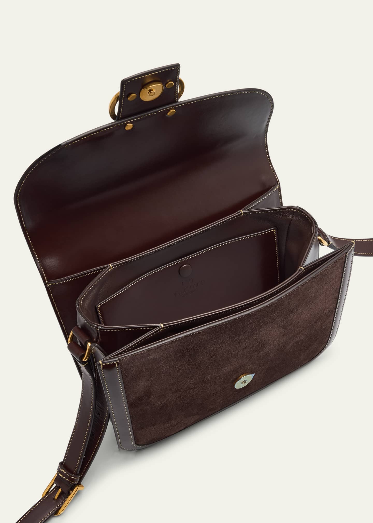 Valentino Garavani Men's 9to5 Suede and Leather Shoulder Bag Image 4 of 6