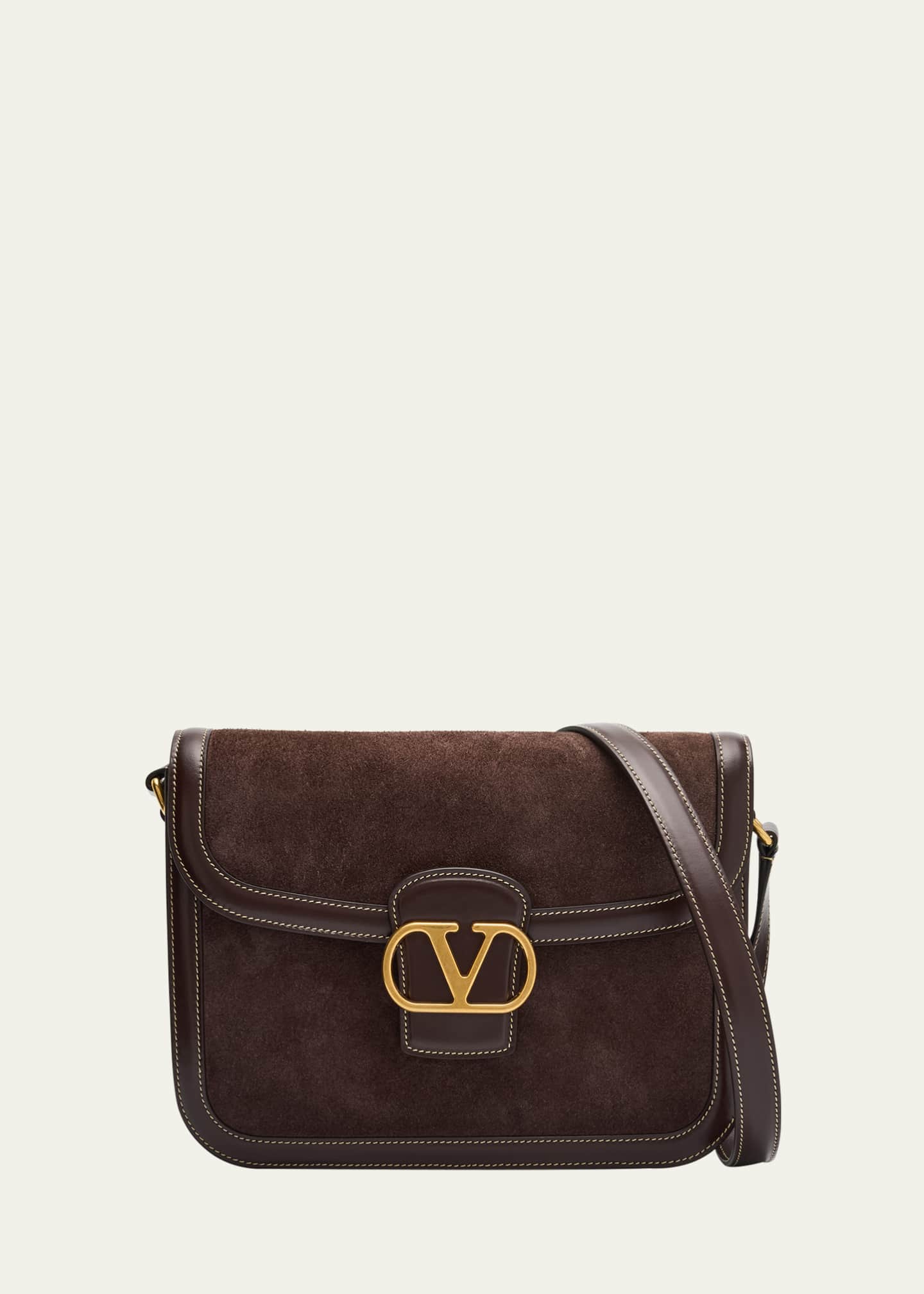 Valentino Garavani Men's 9to5 Suede and Leather Shoulder Bag Image 1 of 6